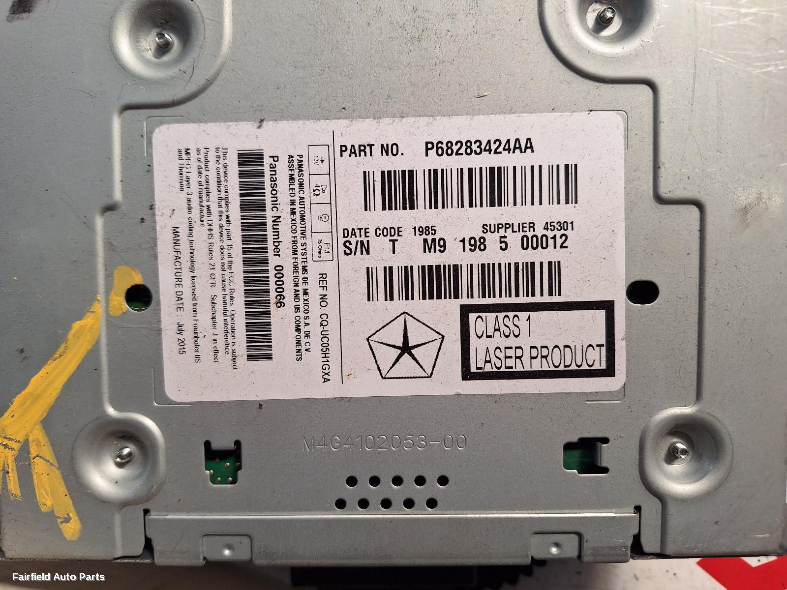 2013-2017 Fiat Freemont Radio Cd Dvd Sat Tv