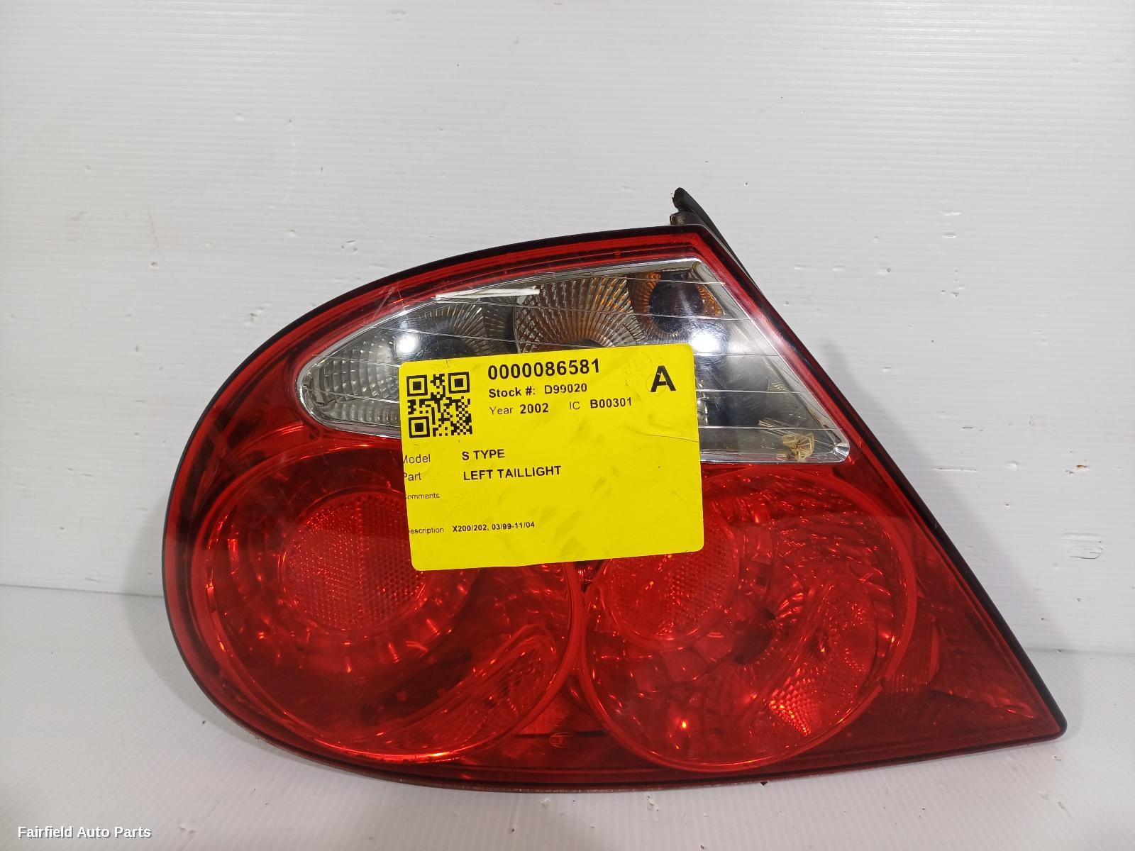 1999-2002 Jaguar S Type Left Taillight