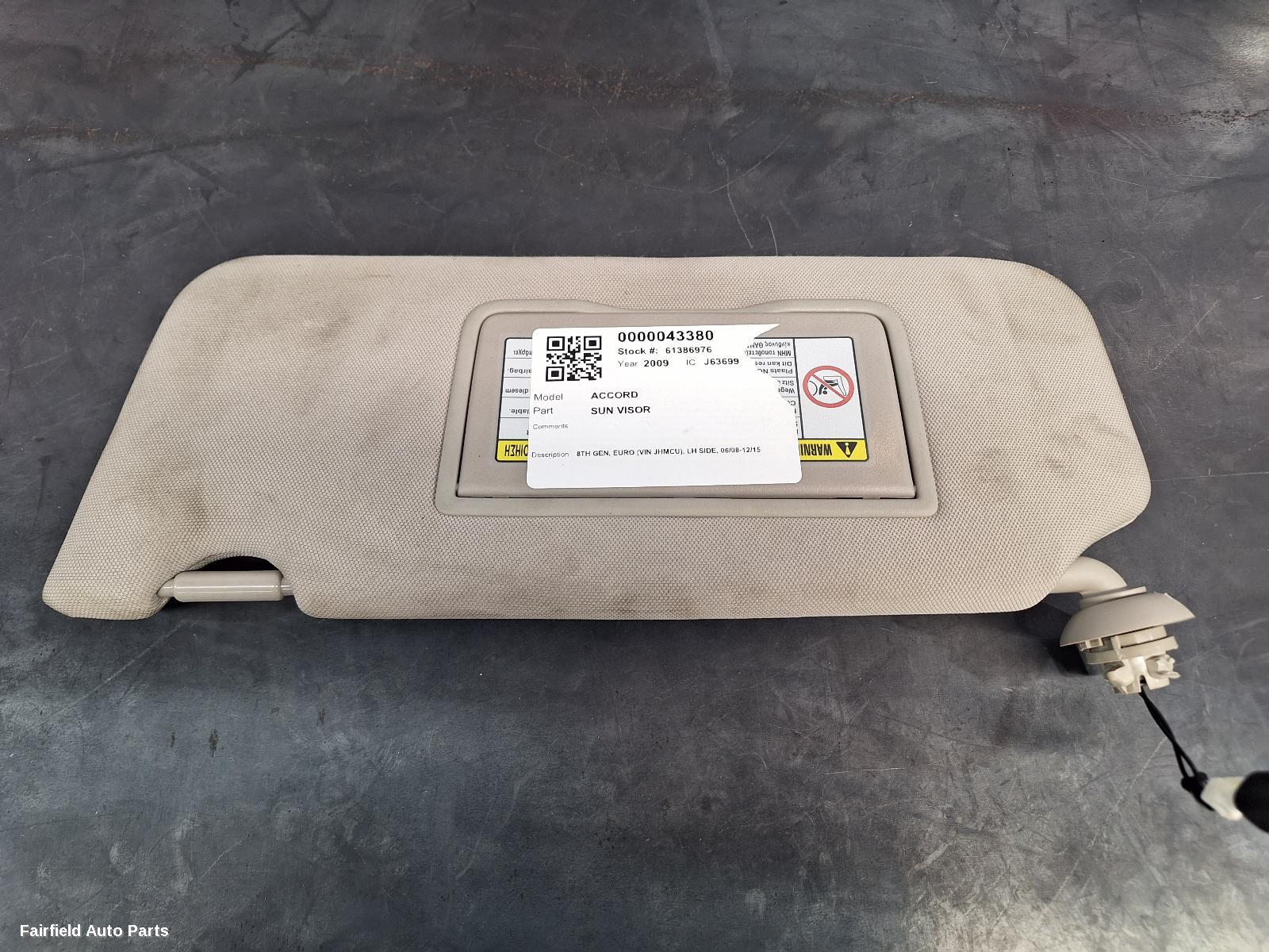 2008-2015 Honda Accord Sunvisor