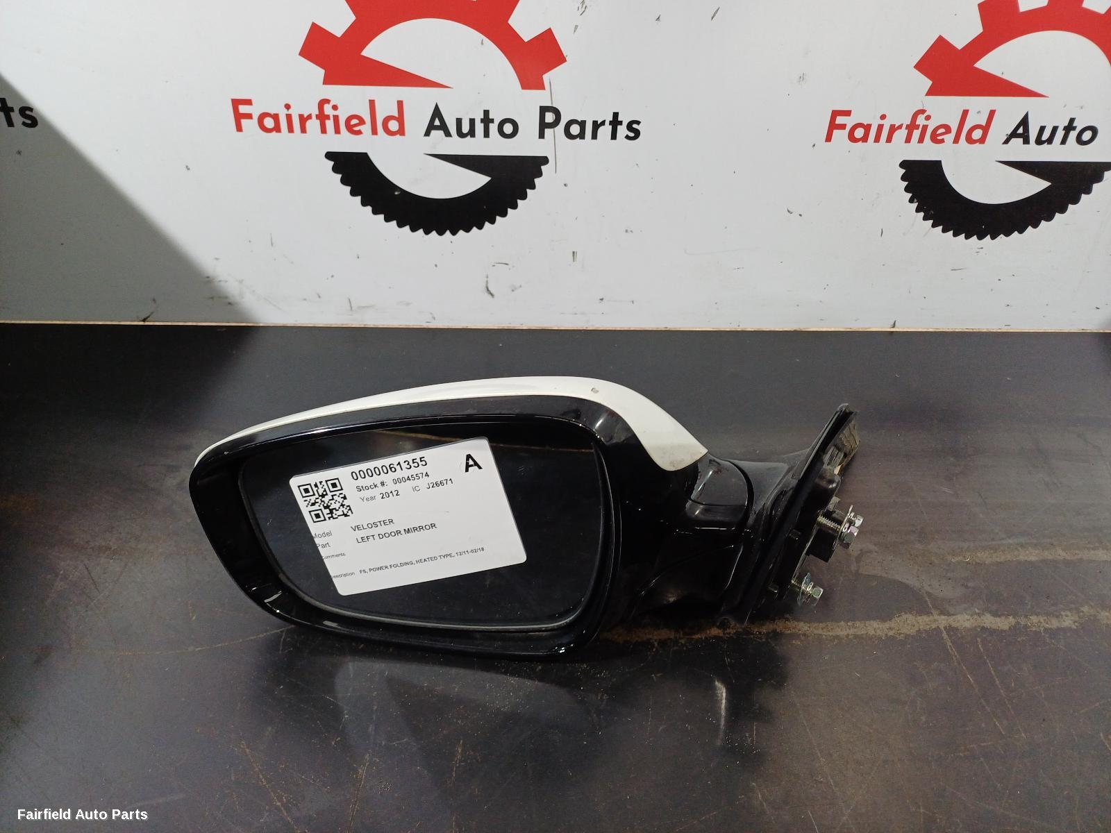 2011-2018 Hyundai Veloster Left Door Mirror