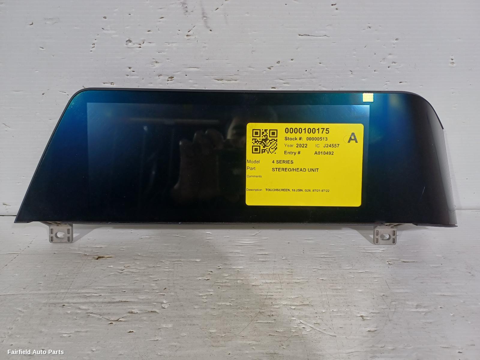 2021-2022 Bmw 4 Series Radio Cd Dvd Sat Tv