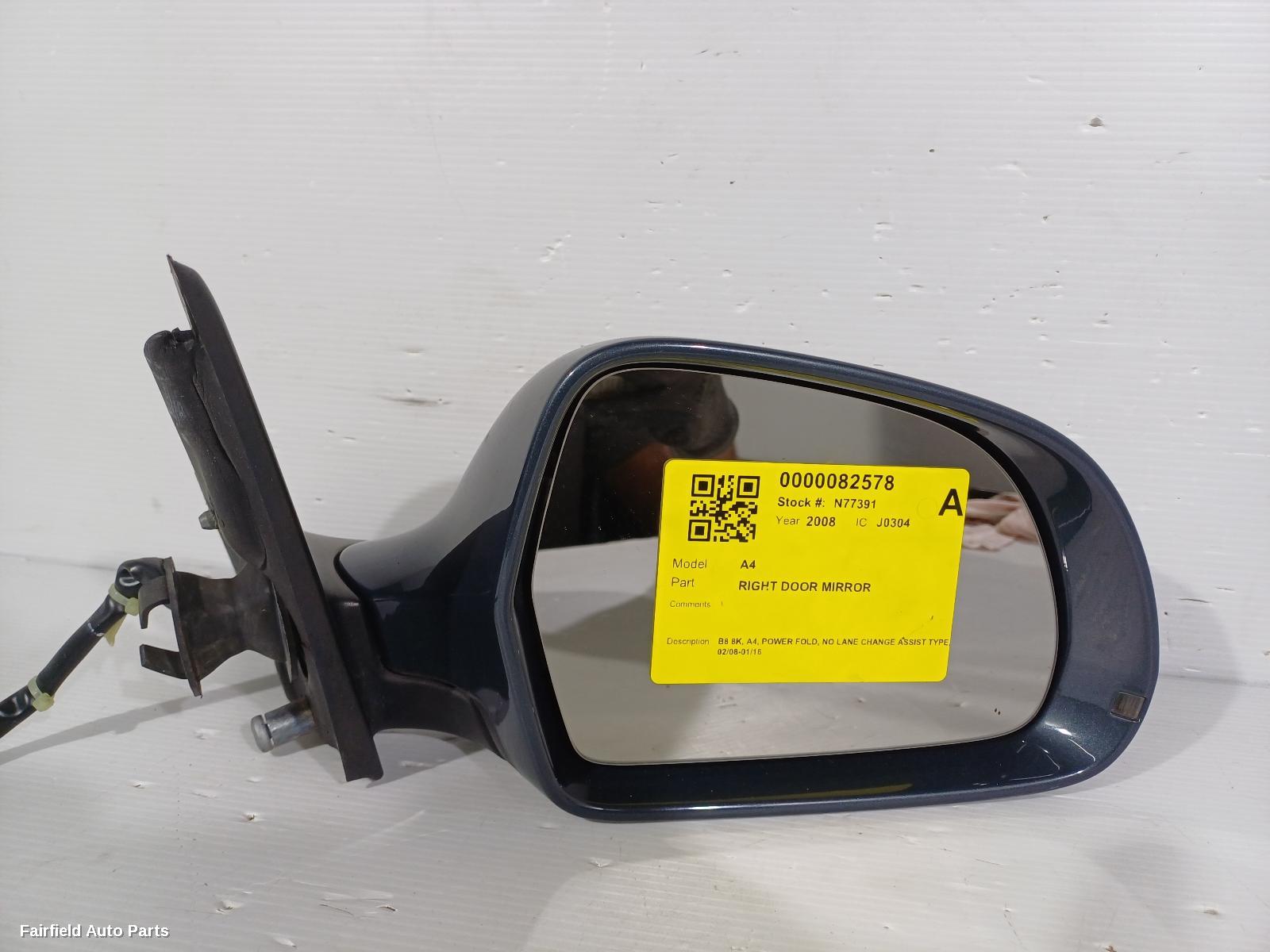2008-2016 Audi A4 Right Door Mirror
