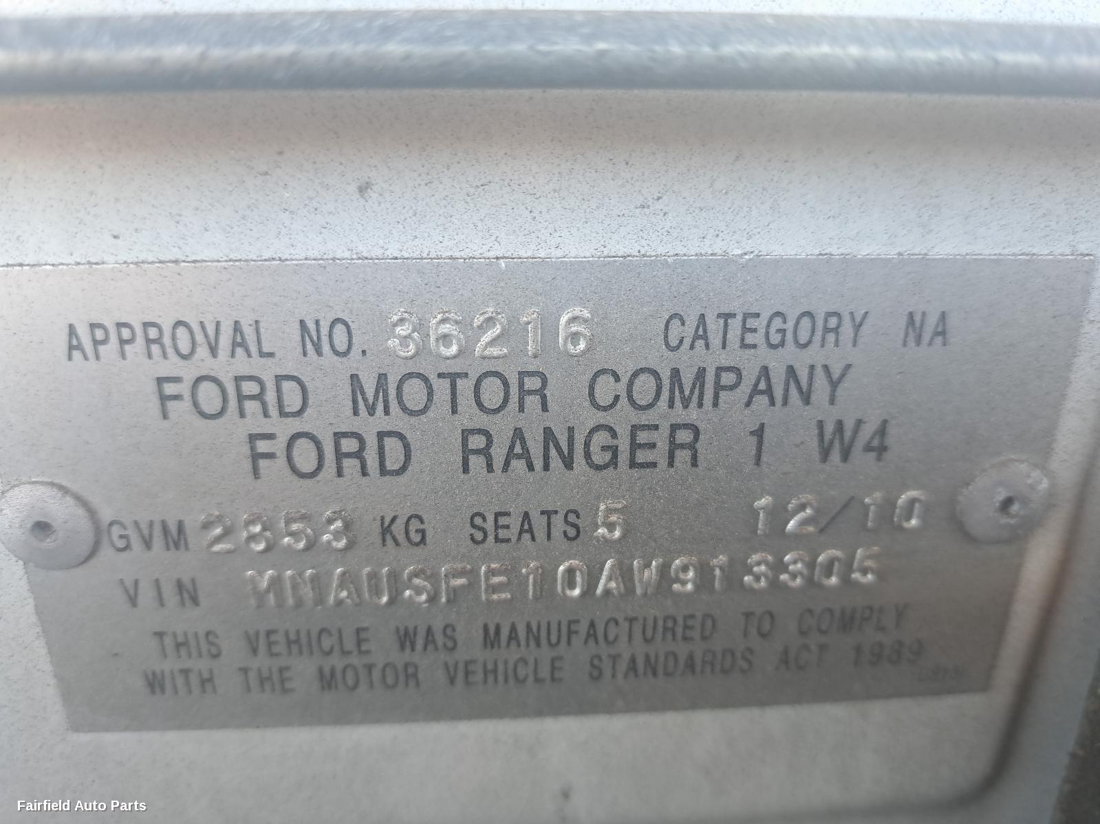 2011 Ford Ranger Left Rear Door Window