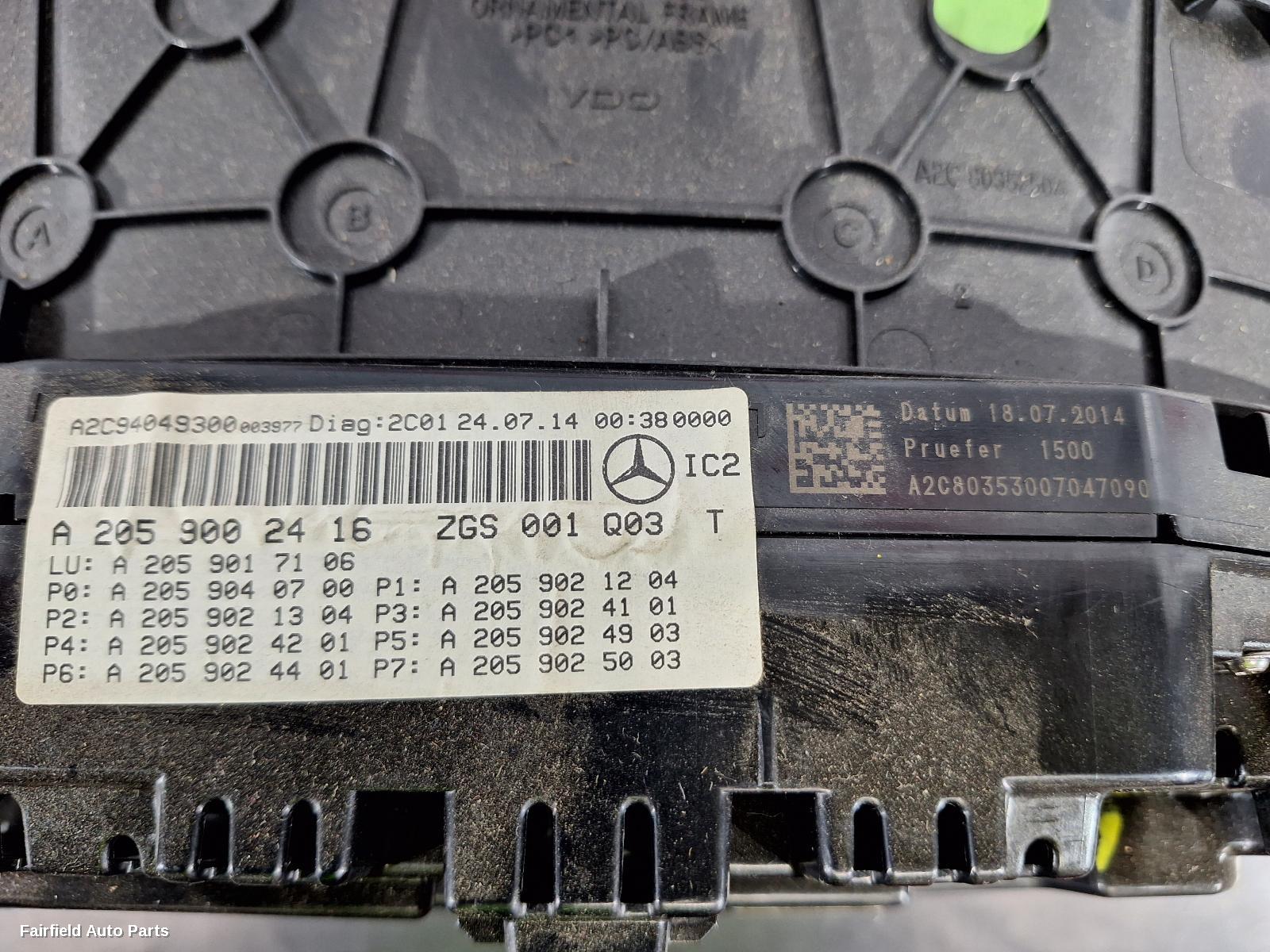 2014-2018 Mercedes C Class Instrument Cluster