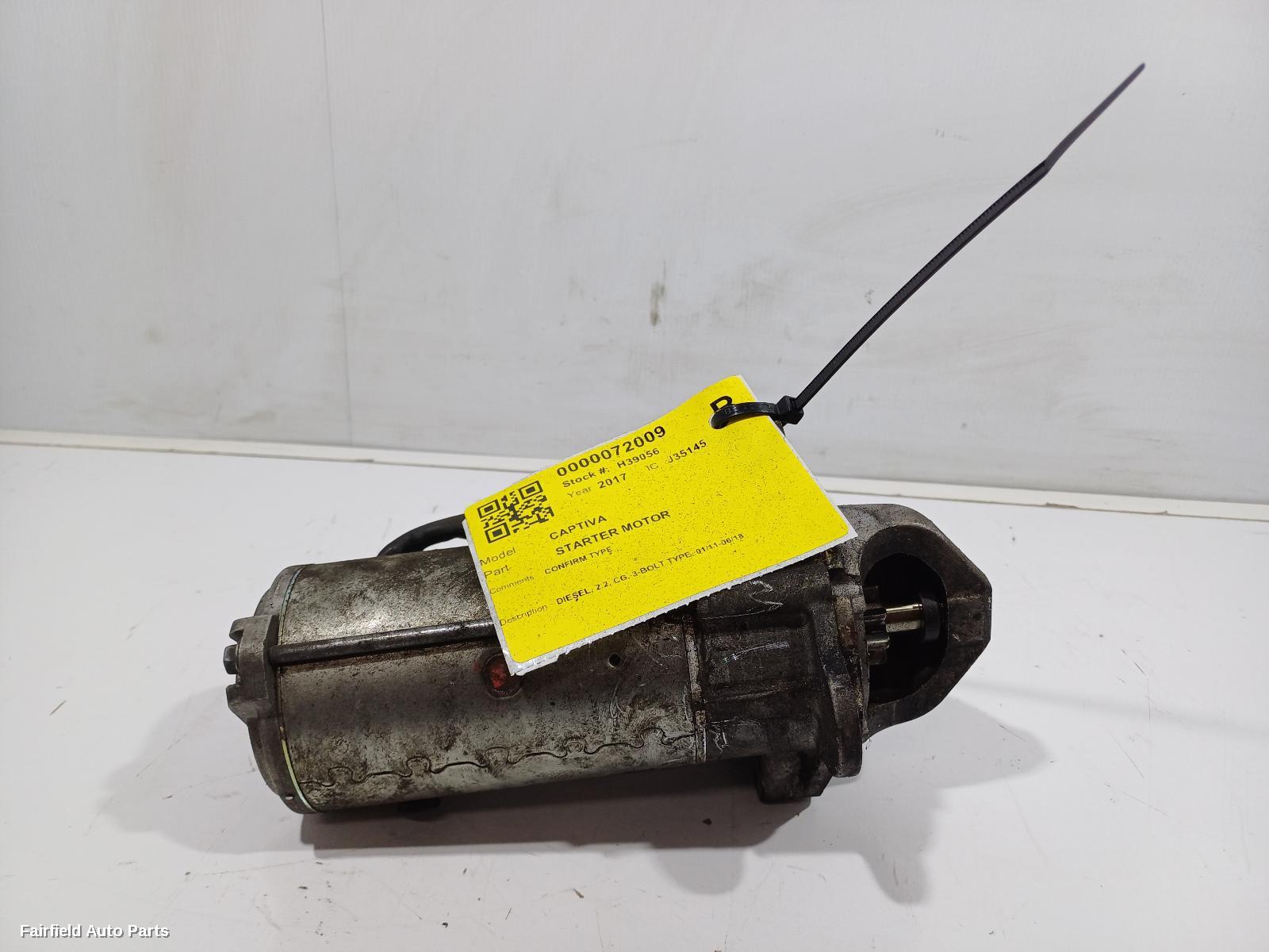 2011-2018 Holden Captiva Starter