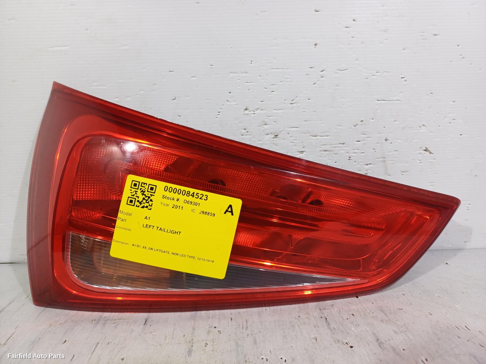 2010-2018 Audi A1 Left Taillight