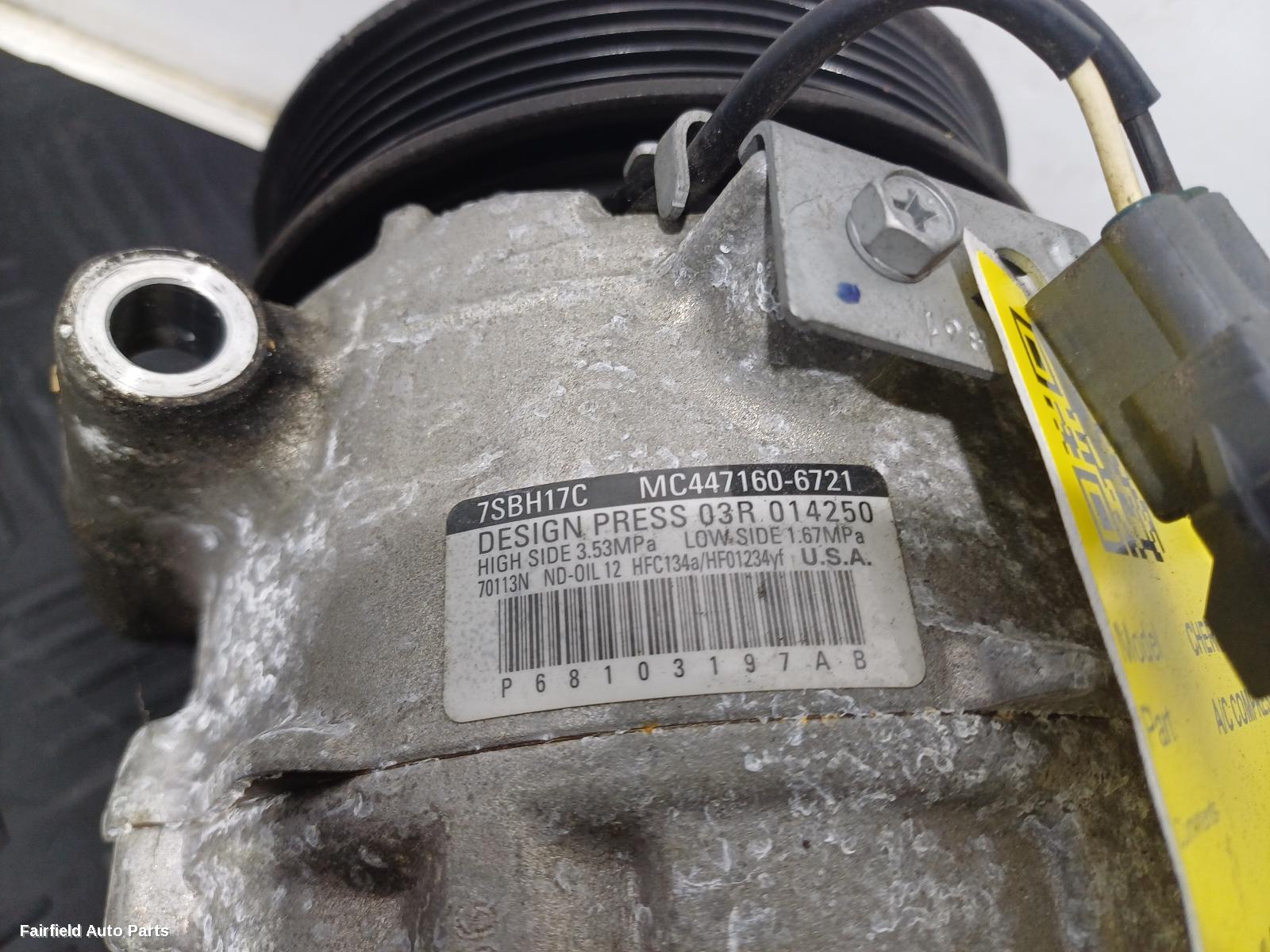 2014-2022 Jeep Cherokee A C Compressor