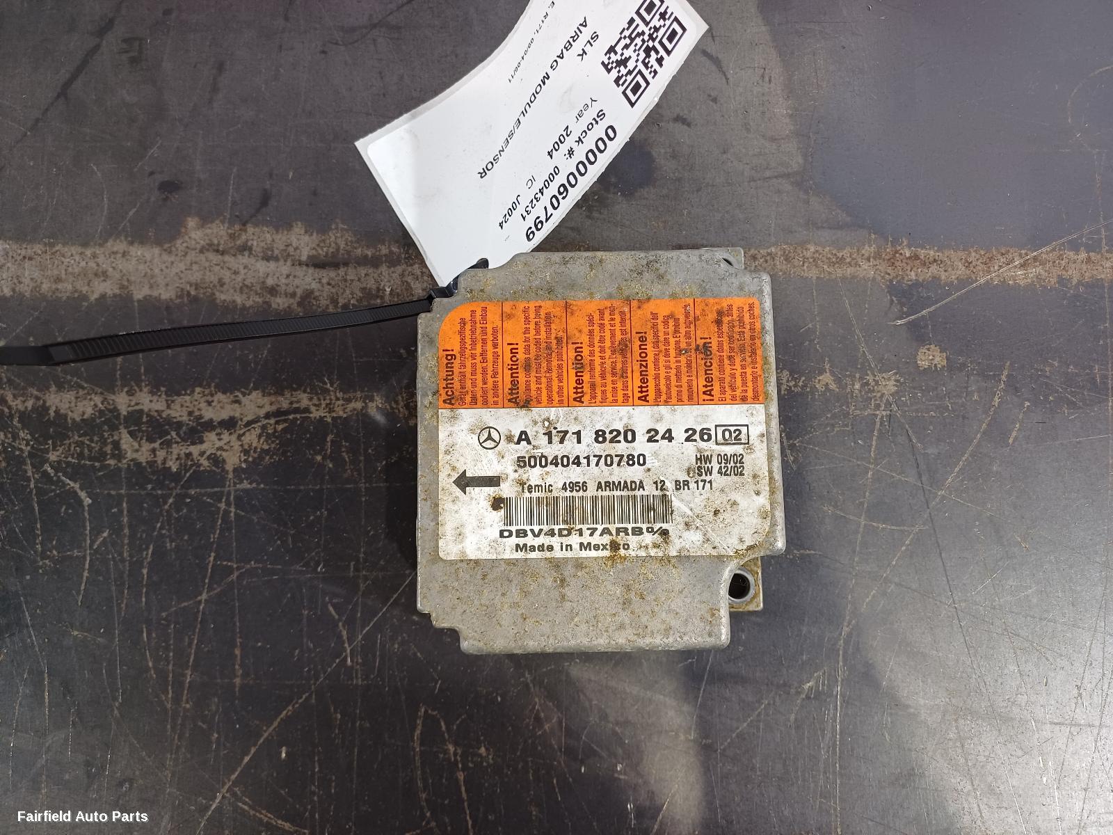 2004-2011 Mercedes Slk Airbag Module Sensor