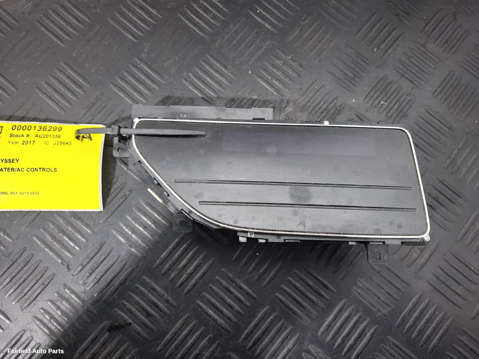 2014-2022 Honda Odyssey Heater Ac Controls