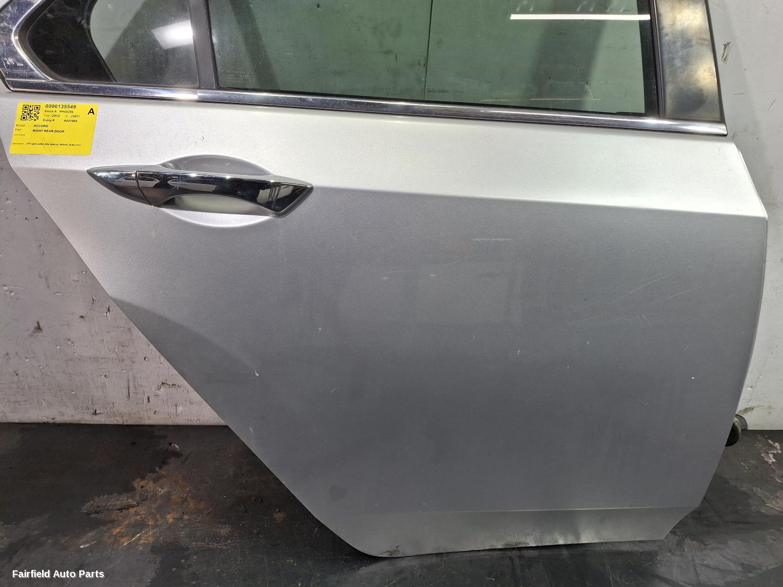 2008-2015 Honda Accord Right Rear Door Sliding
