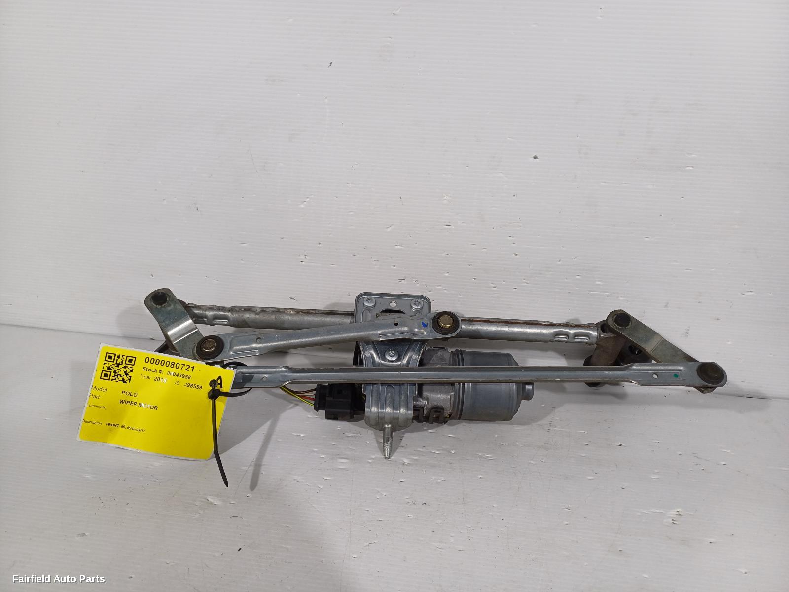 2010-2017 Volkswagen Polo Wiper Motor