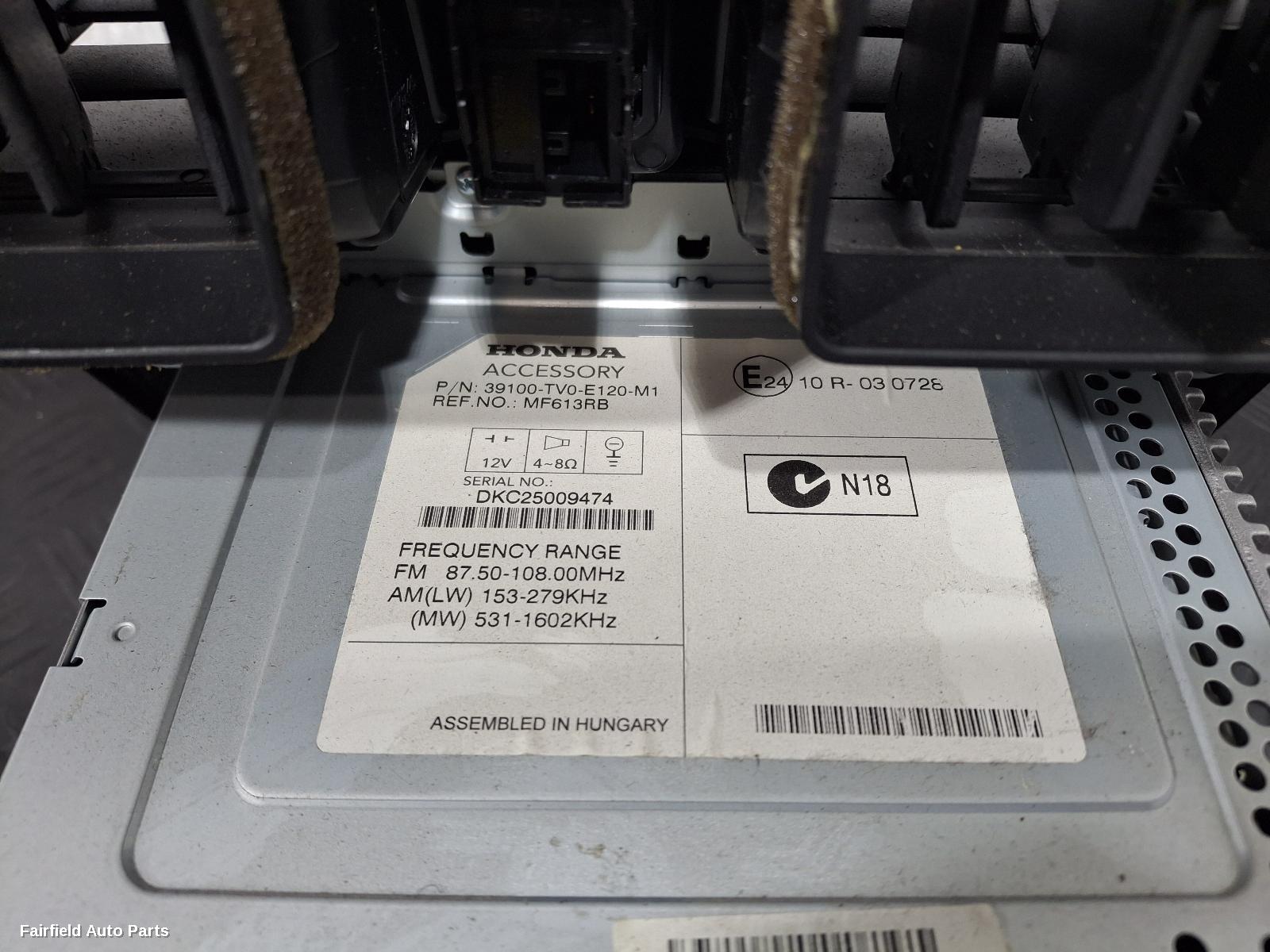 2012-2015 Honda Civic Radio Cd Dvd Sat Tv
