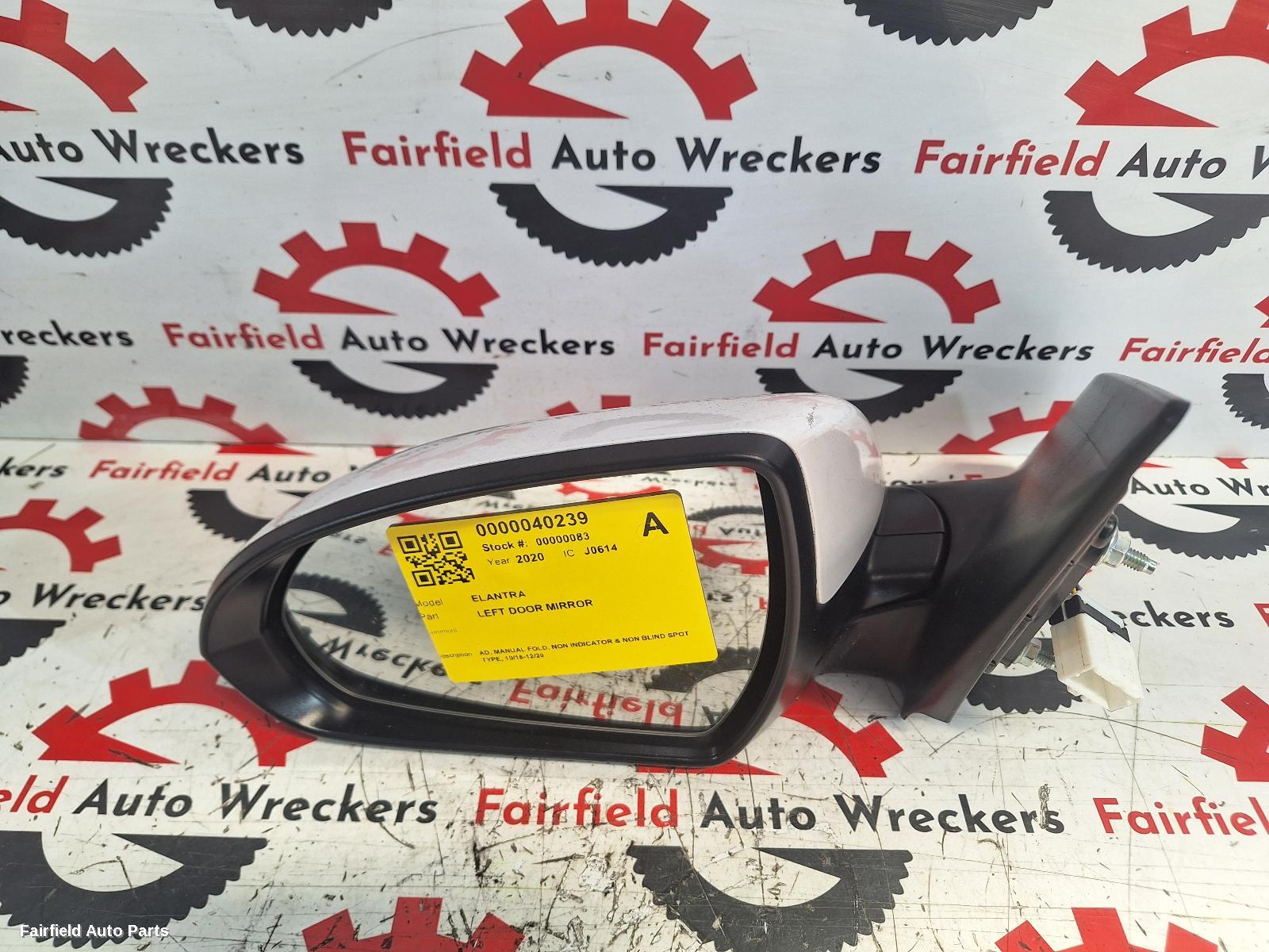 2018-2020 Hyundai Elantra Left Door Mirror