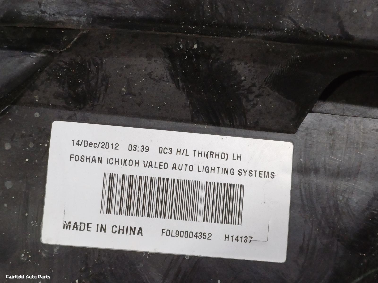 2012-2014 Nissan Almera Left Headlamp