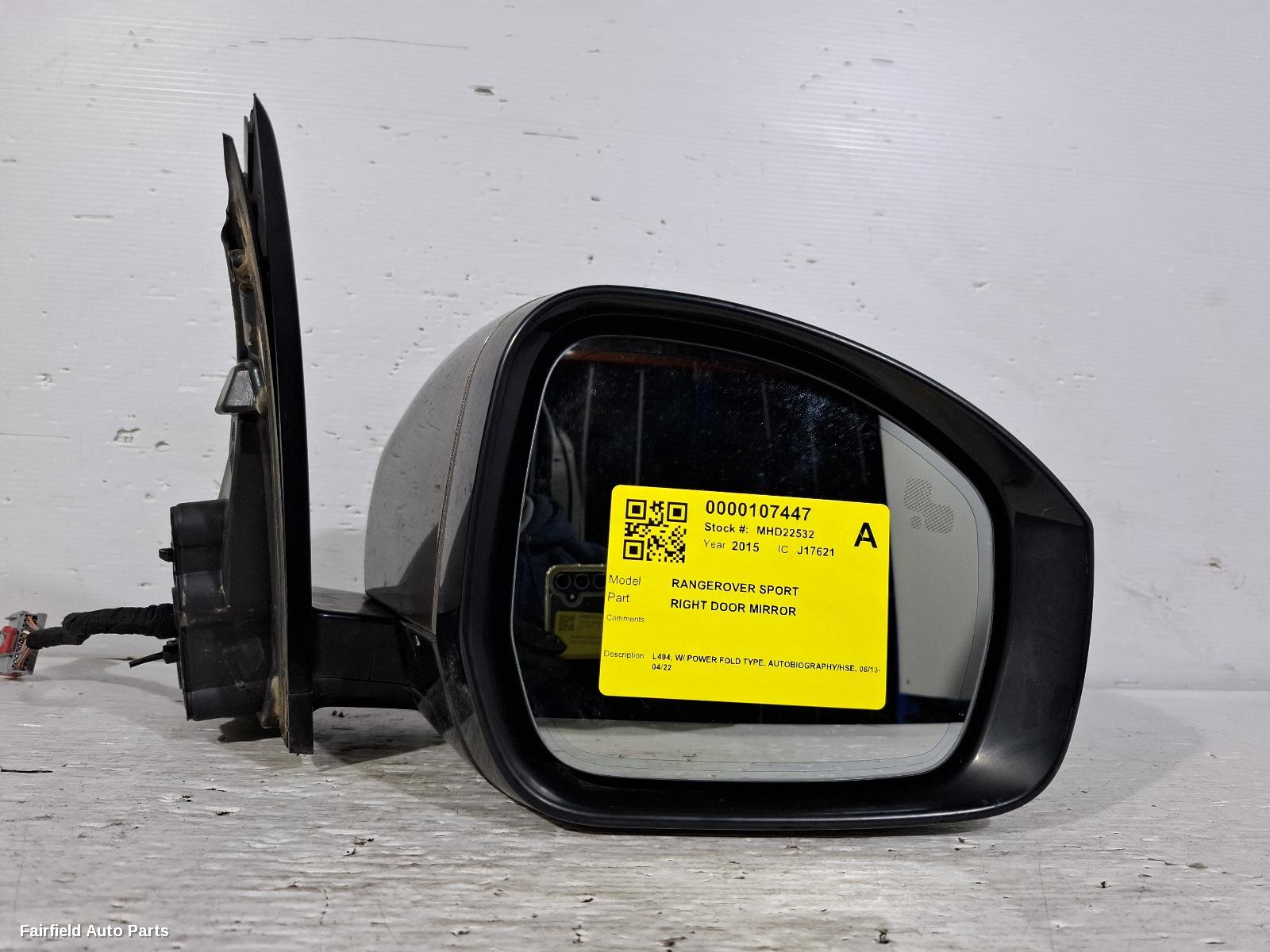 2013-2022 Land Rover Rangerover Sport Right Door Mirror