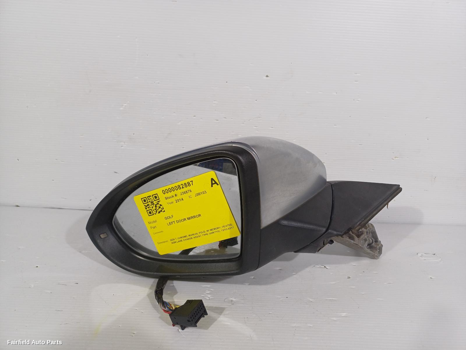 2012-2017 Volkswagen Golf Left Door Mirror