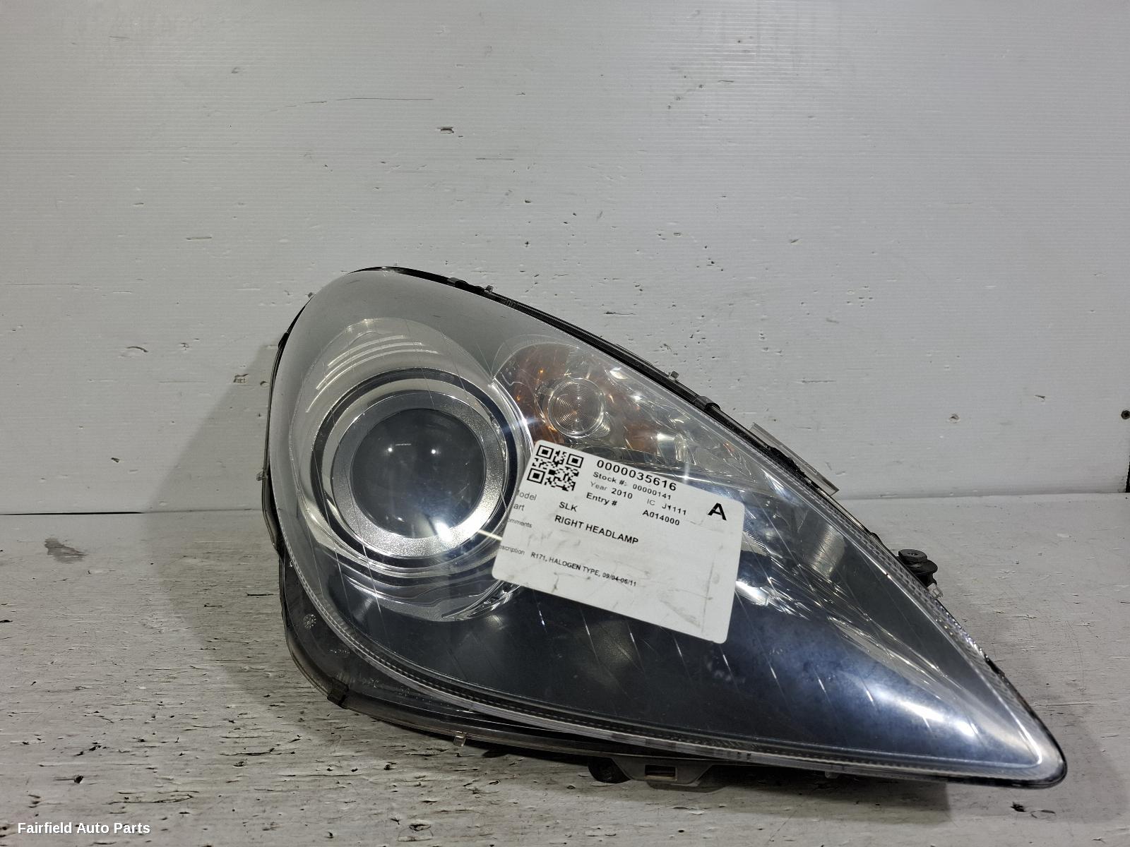 2004-2011 Mercedes Slk Right Headlamp