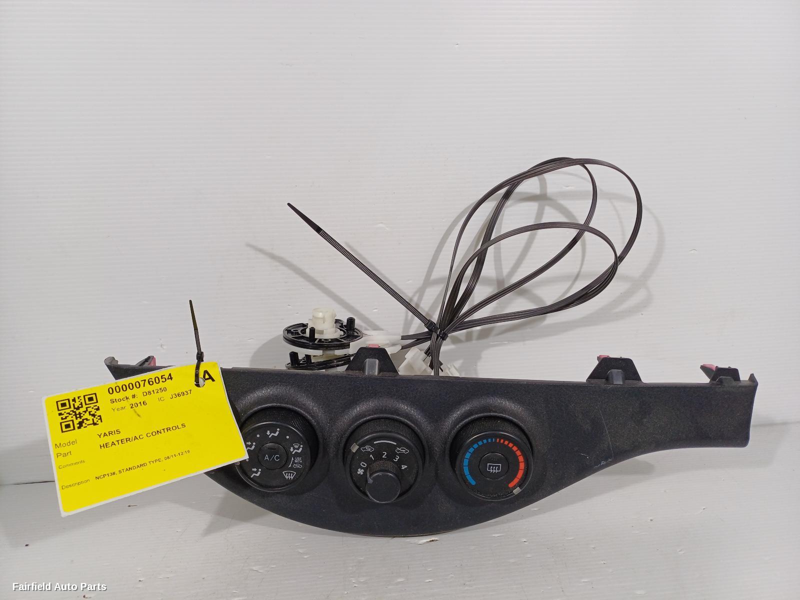 2011-2019 Toyota Yaris Heater Ac Controls