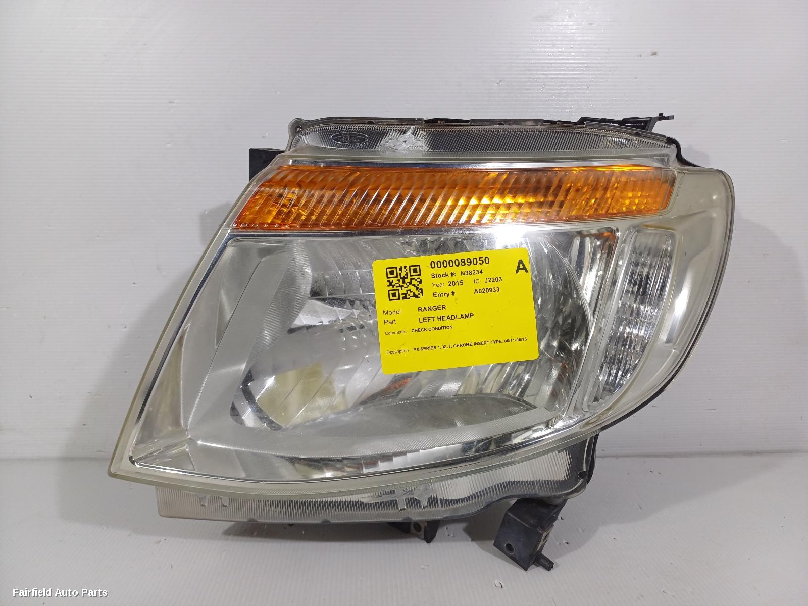 2011-2015 Ford Ranger Left Headlamp