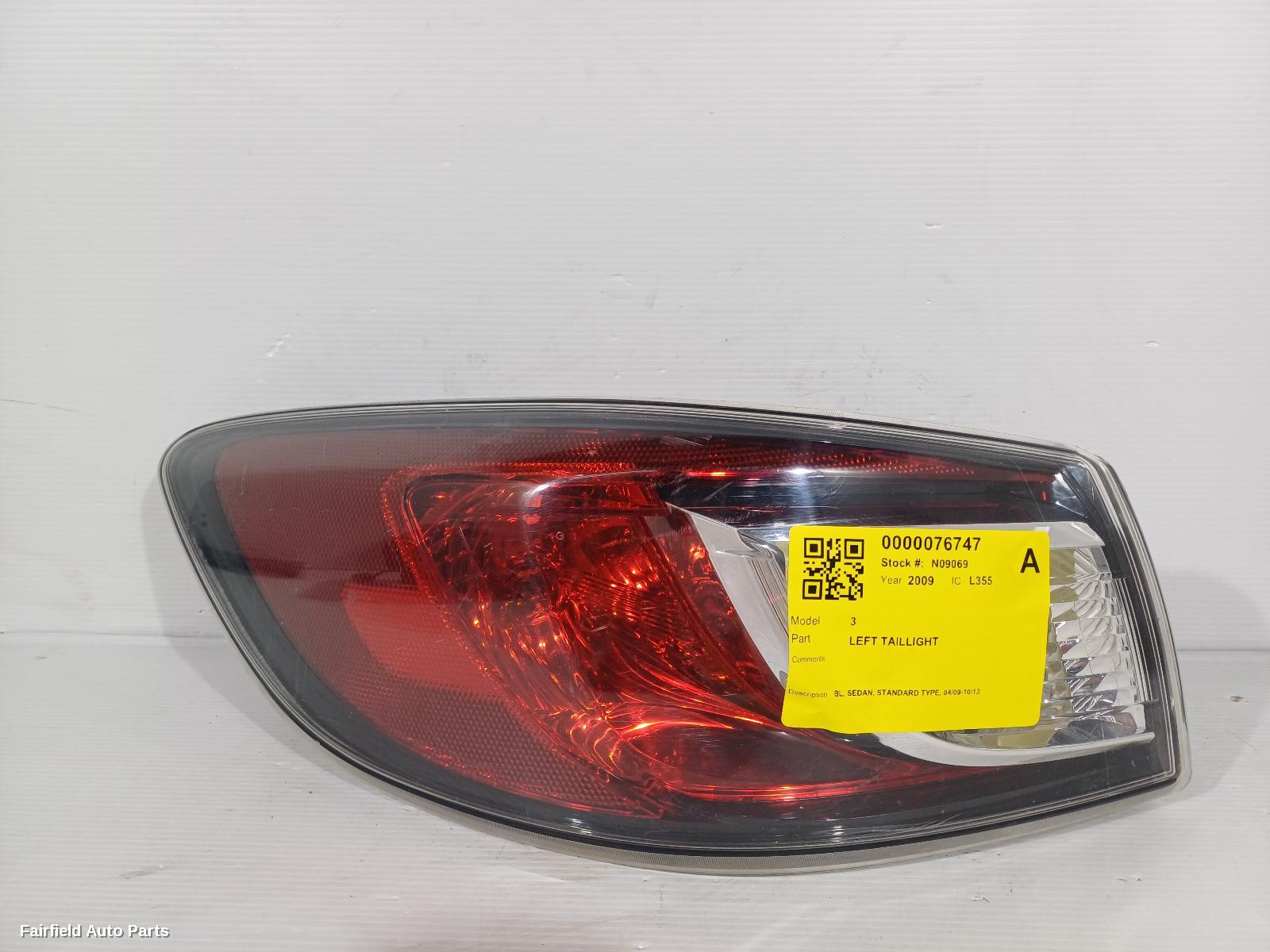 2009-2013 Mazda 3 Left Taillight