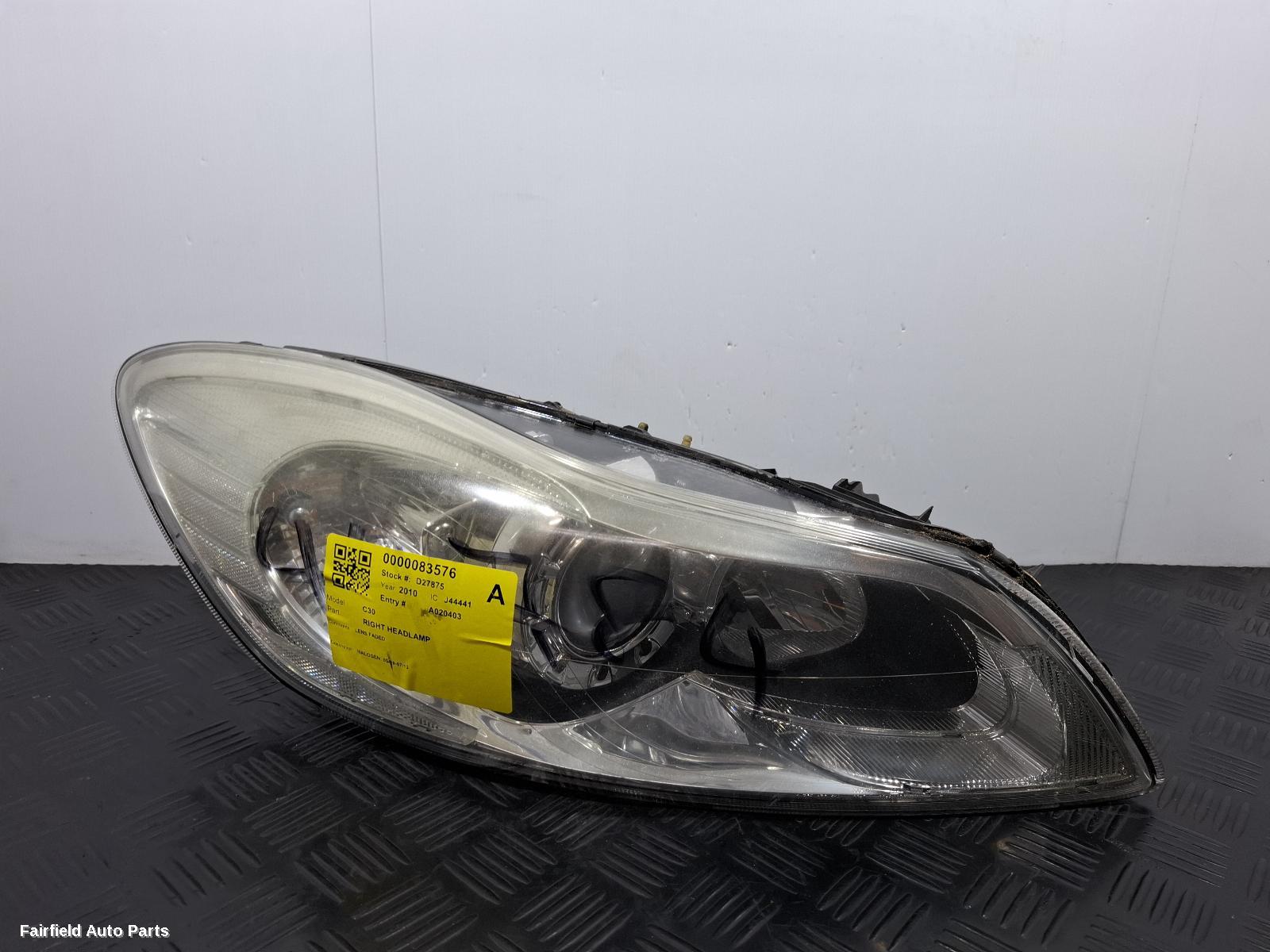 2010-2013 Volvo C30 Right Headlamp