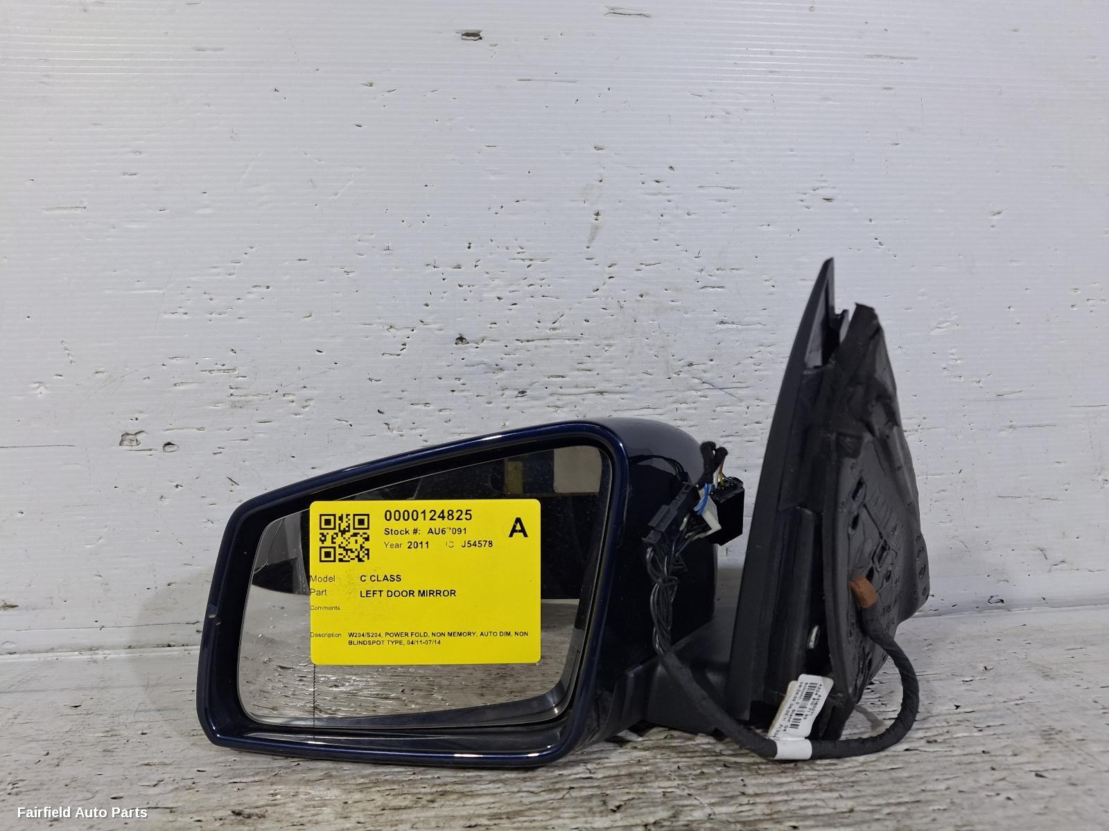 2011-2014 Mercedes C Class Left Door Mirror