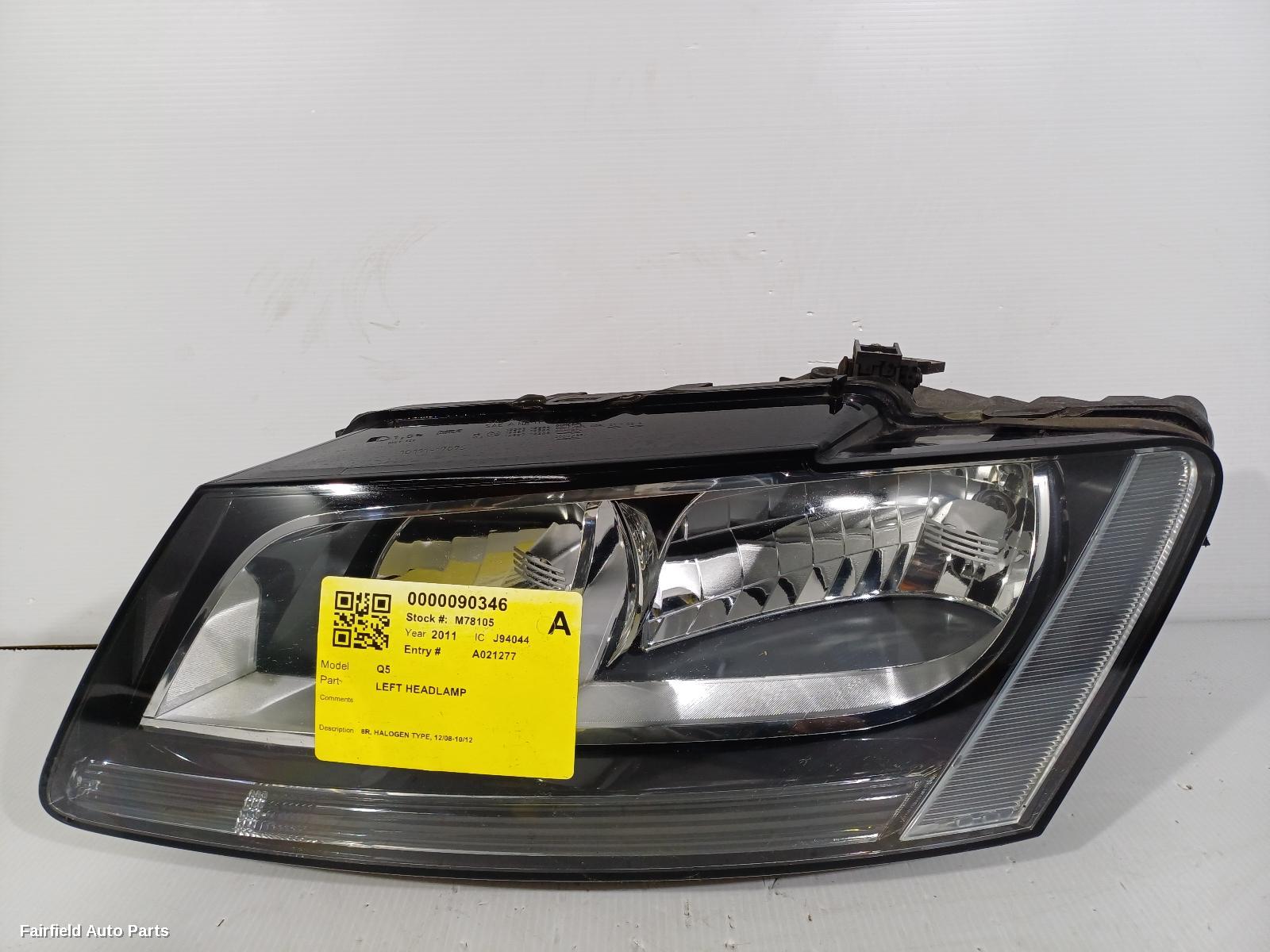 2008-2012 Audi Q5 Left Headlamp