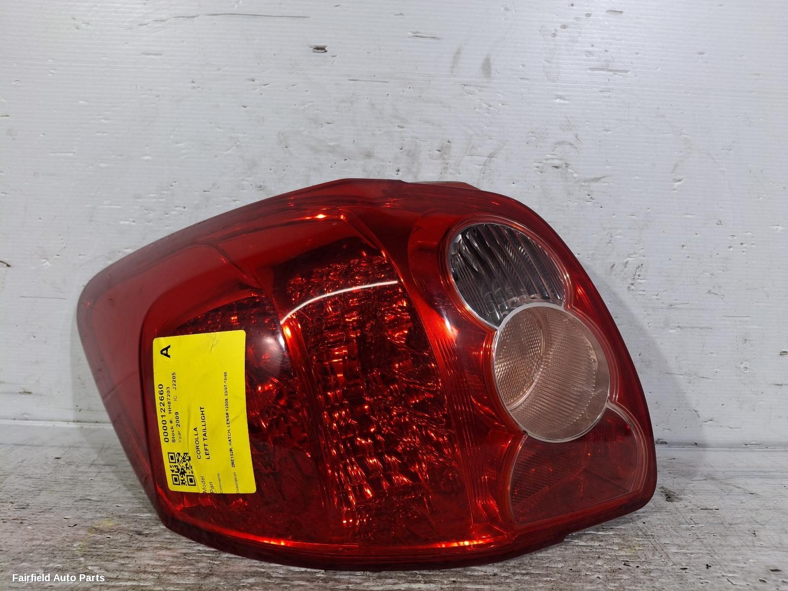 2007-2009 Toyota Corolla Left Taillight