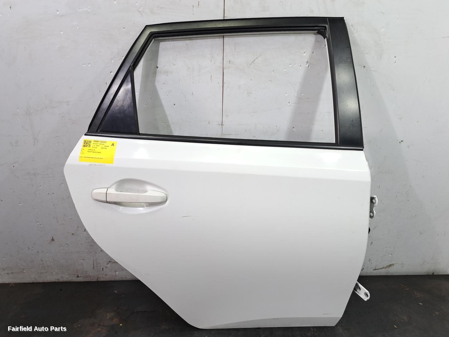 2012-2018 Toyota Corolla Right Rear Door Sliding