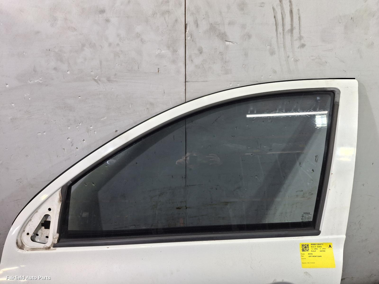 2010-2016 Nissan Micra Left Front Door