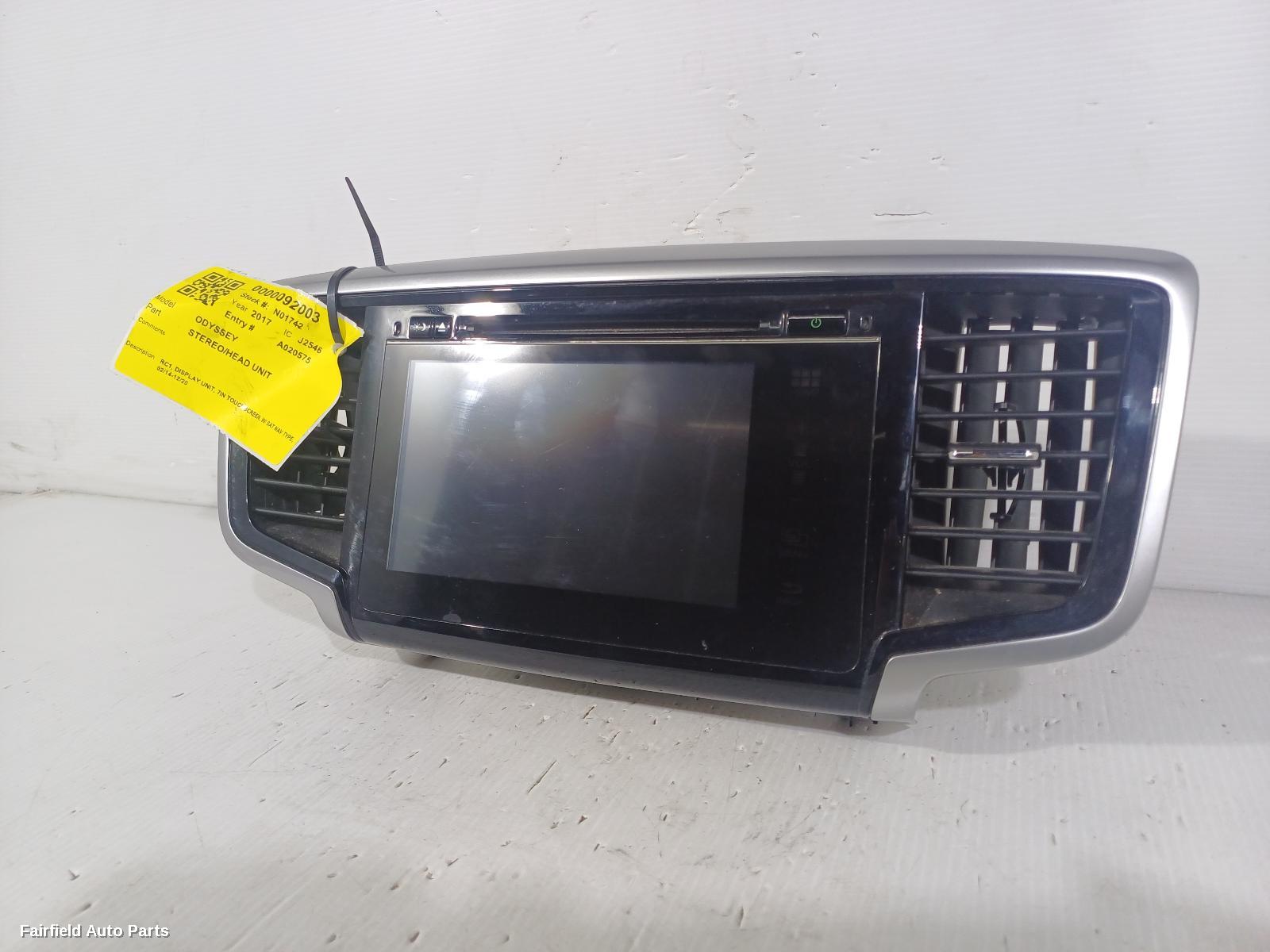 2014-2020 Honda Odyssey Radio Cd Dvd Sat Tv