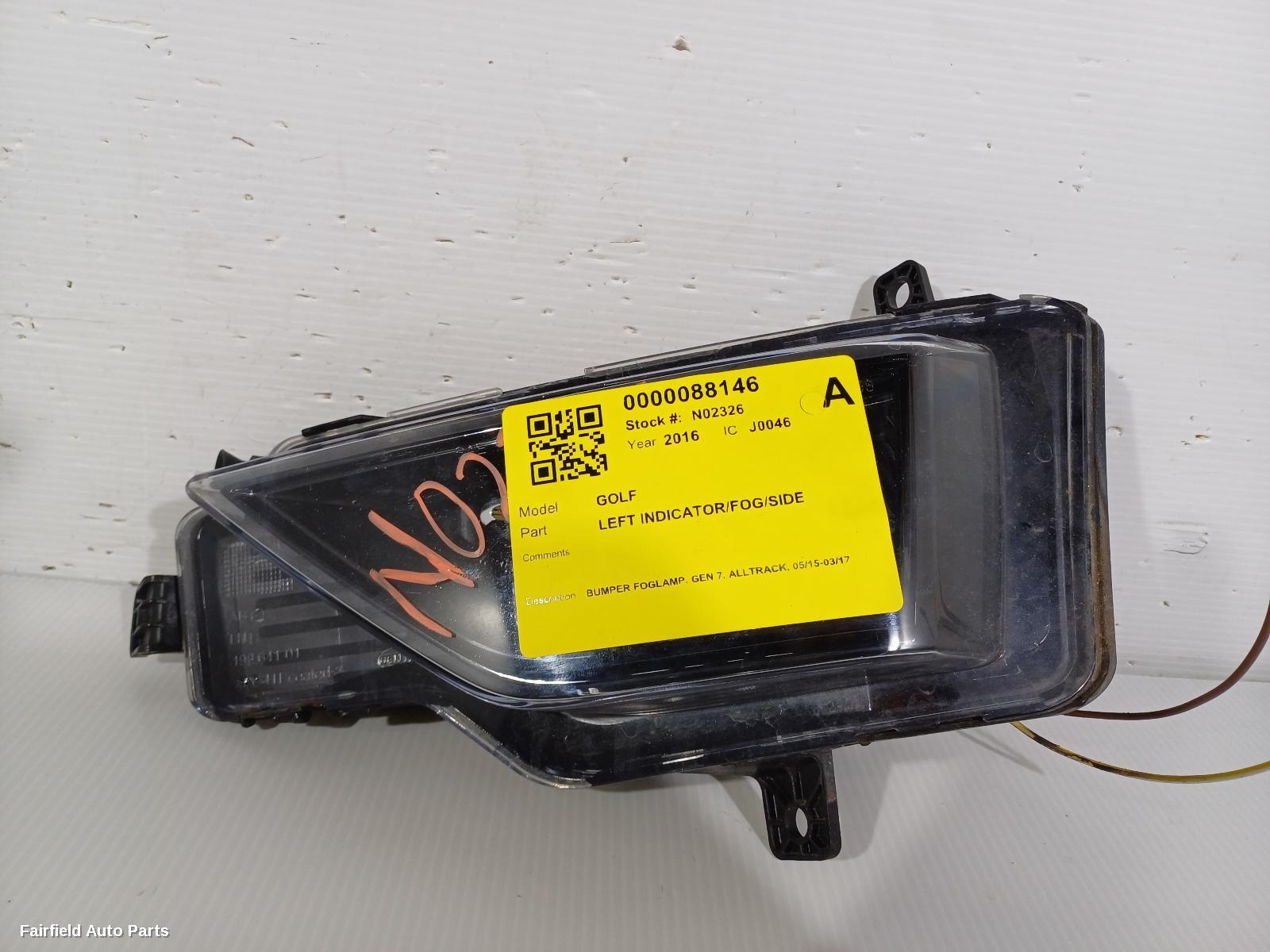 2015-2017 Volkswagen Golf Left Indicator Fog Side