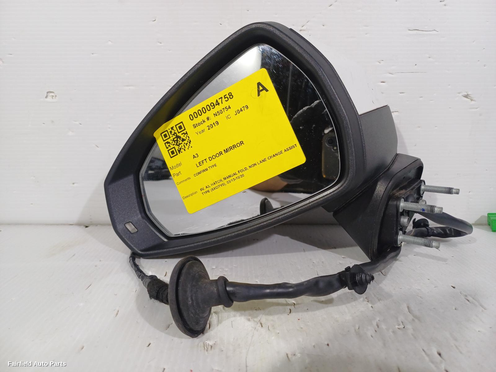 2013-2020 Audi A3 Left Door Mirror