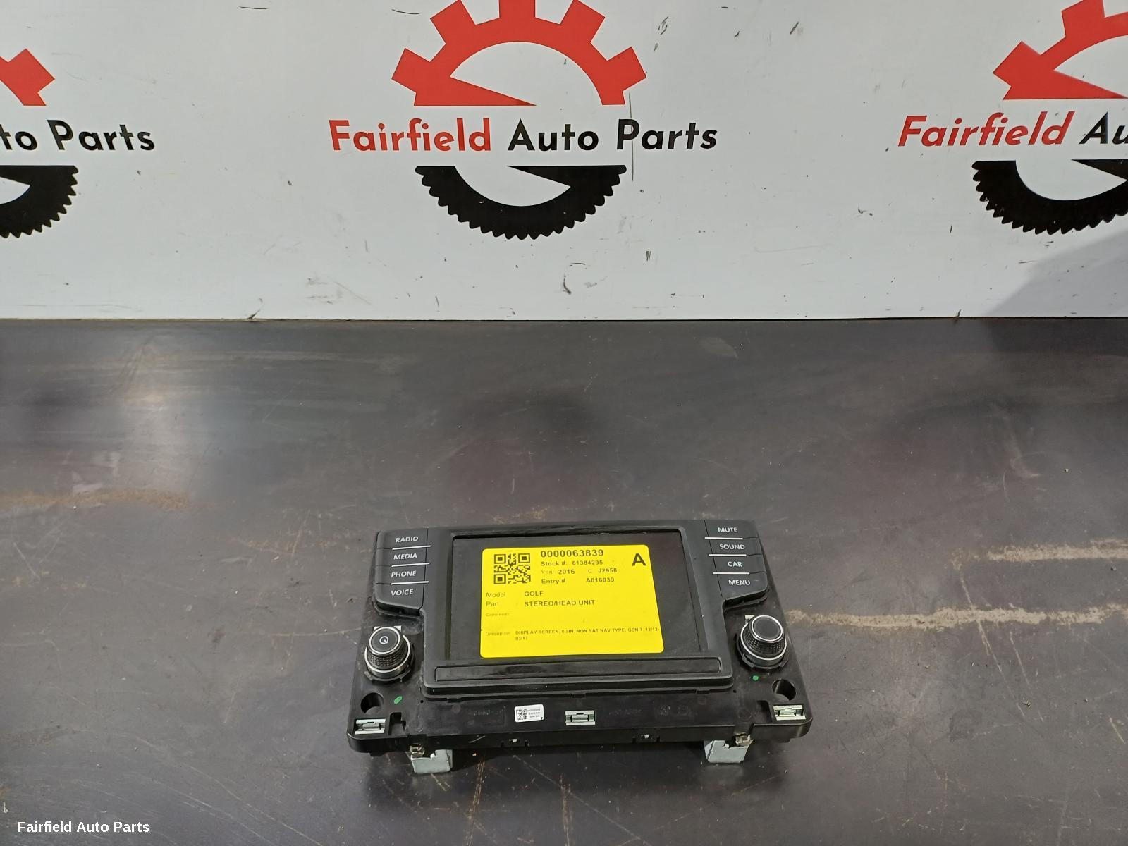 2012-2017 Volkswagen Golf Radio Cd Dvd Sat Tv