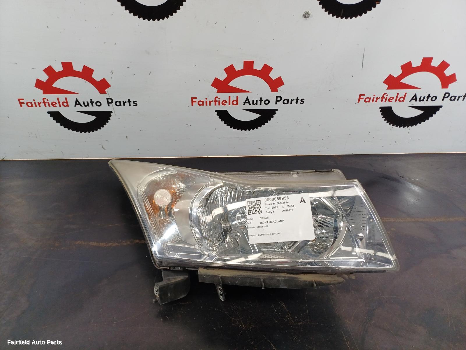 2015-2017 Holden Cruze Right Headlamp