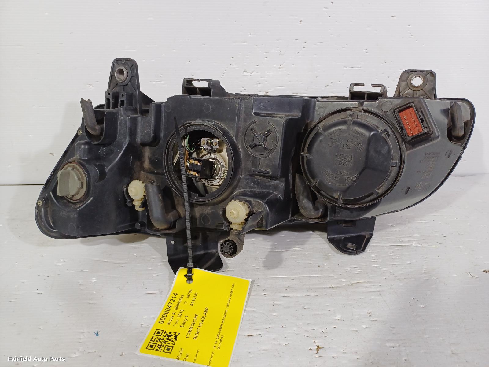 2010-2013 Holden Commodore Right Headlamp