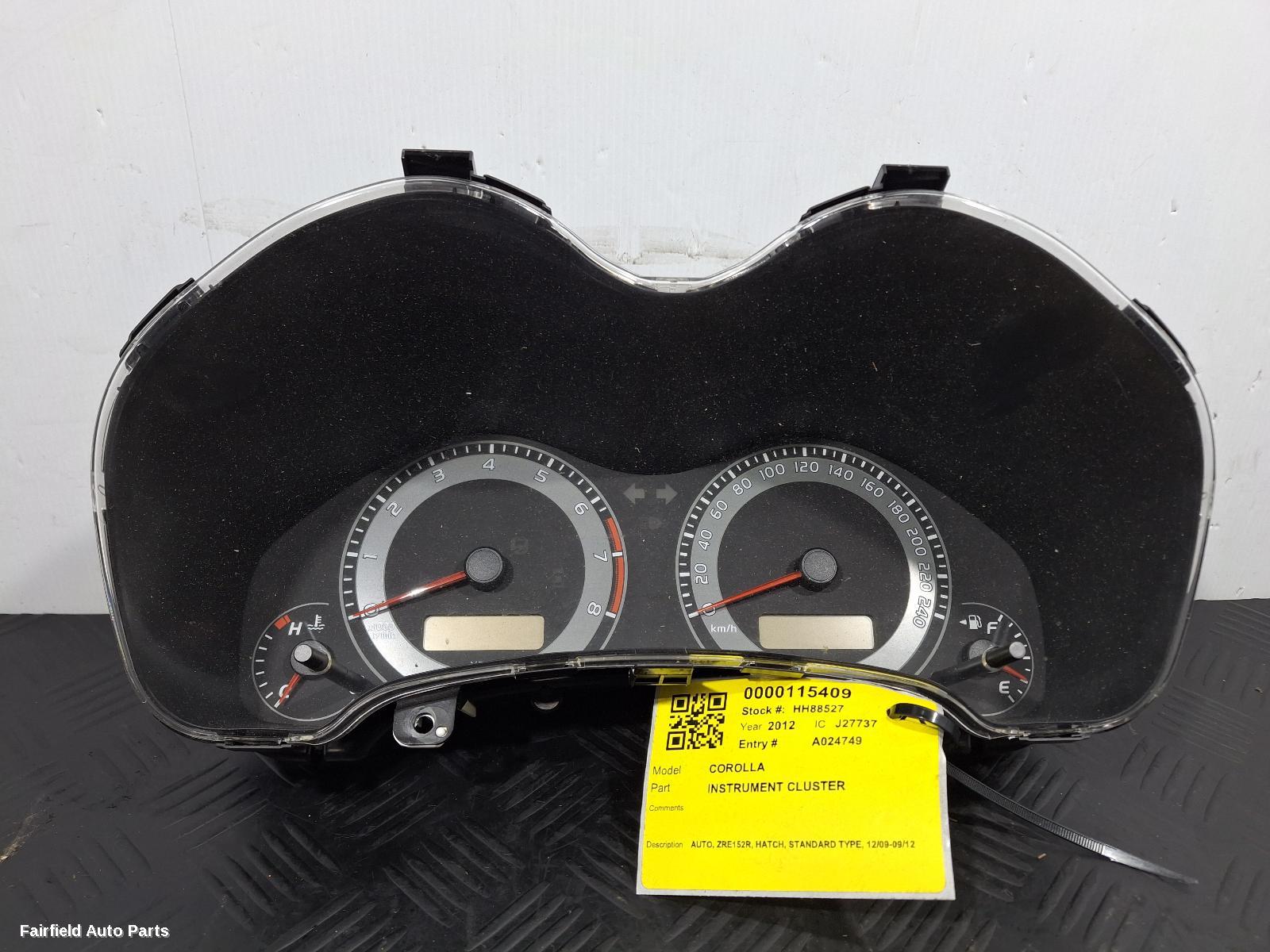 2009-2012 Toyota Corolla Instrument Cluster
