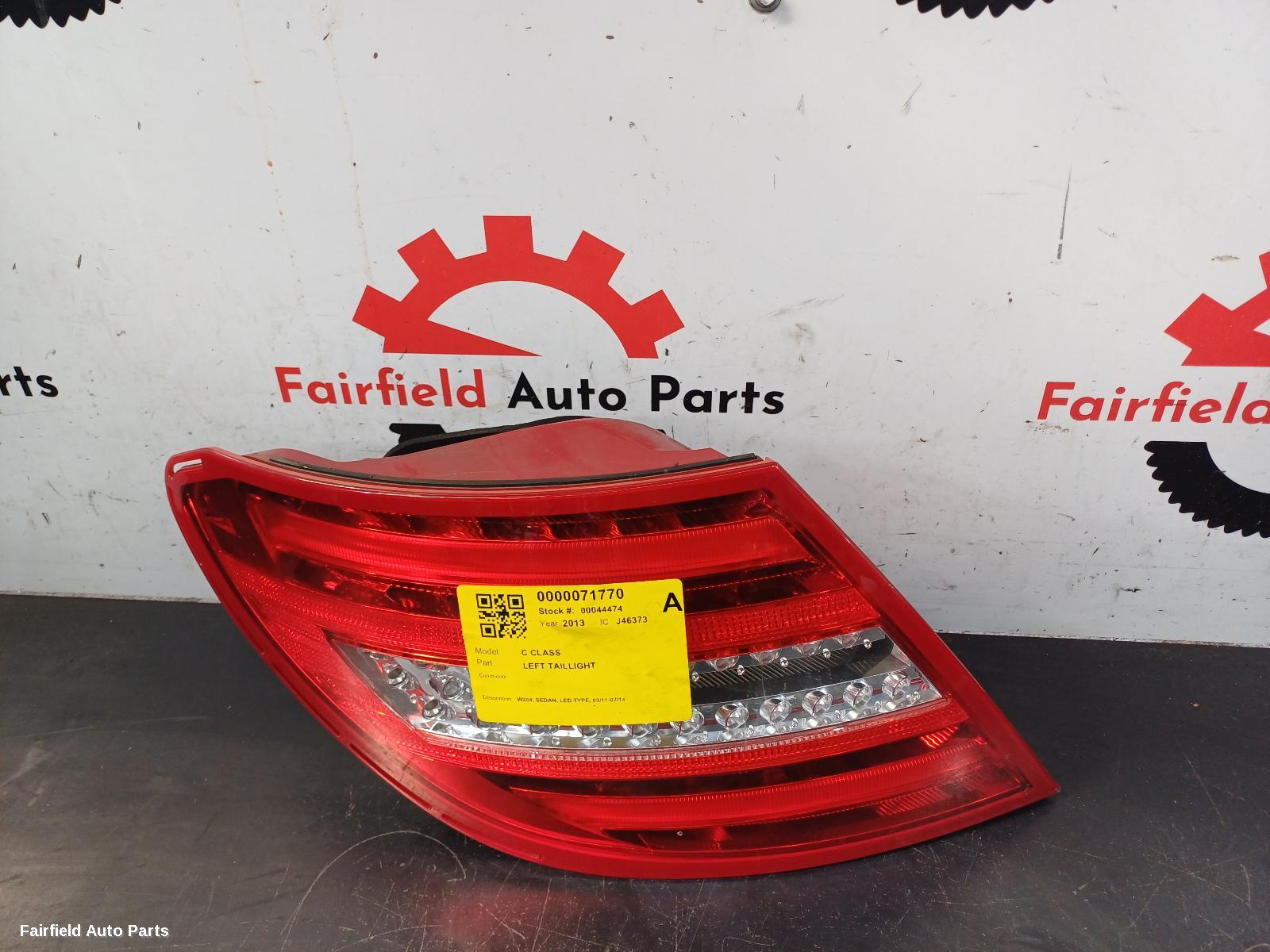 2011-2014 Mercedes C Class Left Taillight