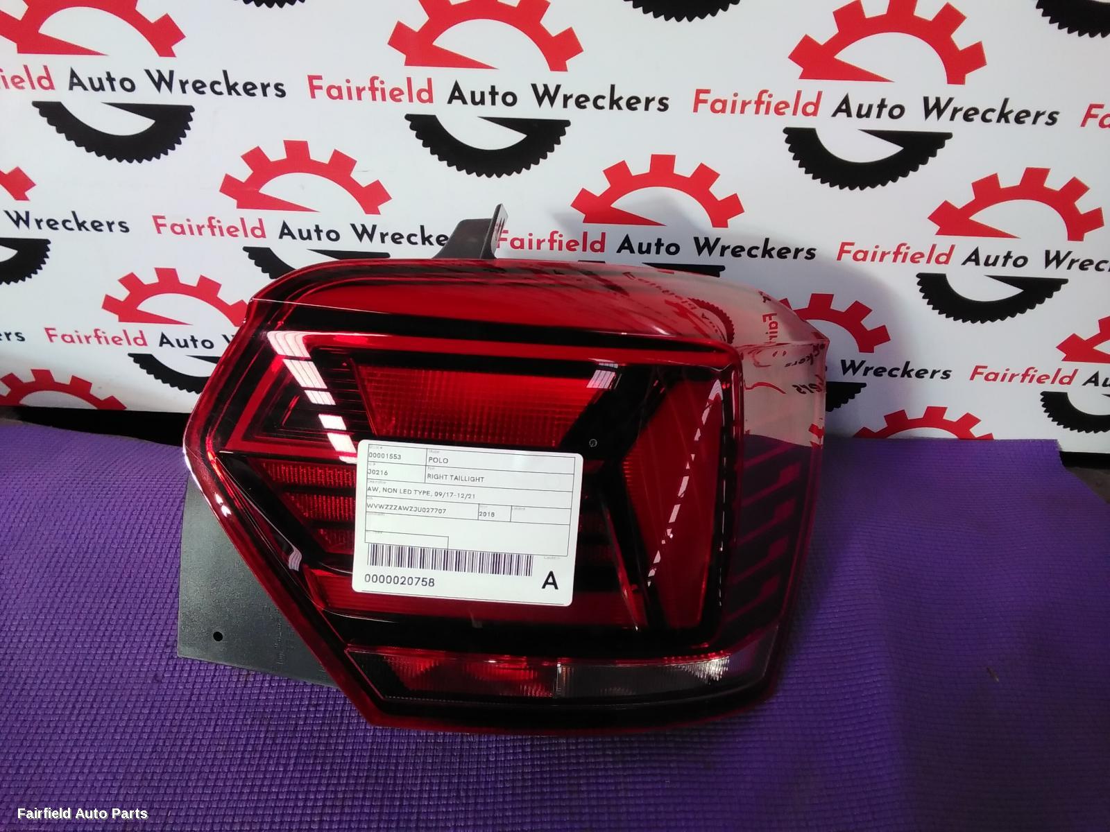 2017-2021 Volkswagen Polo Right Taillight