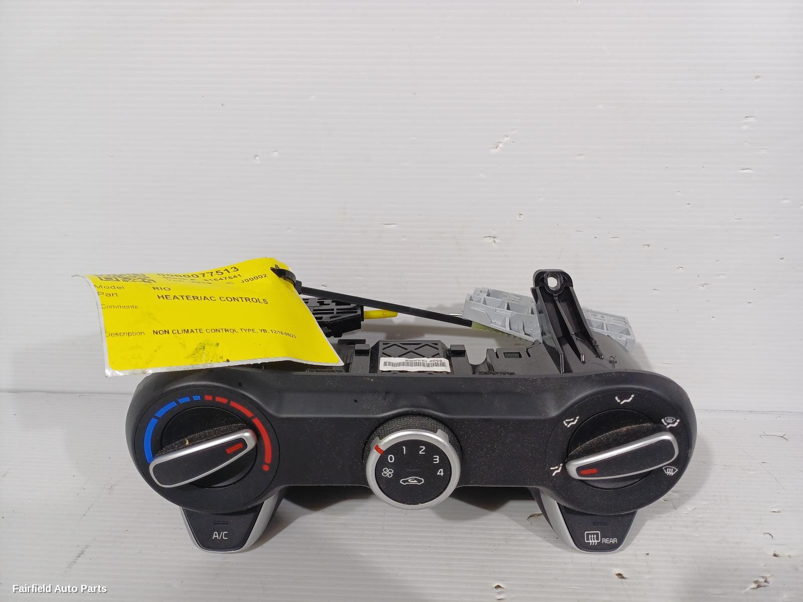 2016-2023 Kia Rio Heater Ac Controls