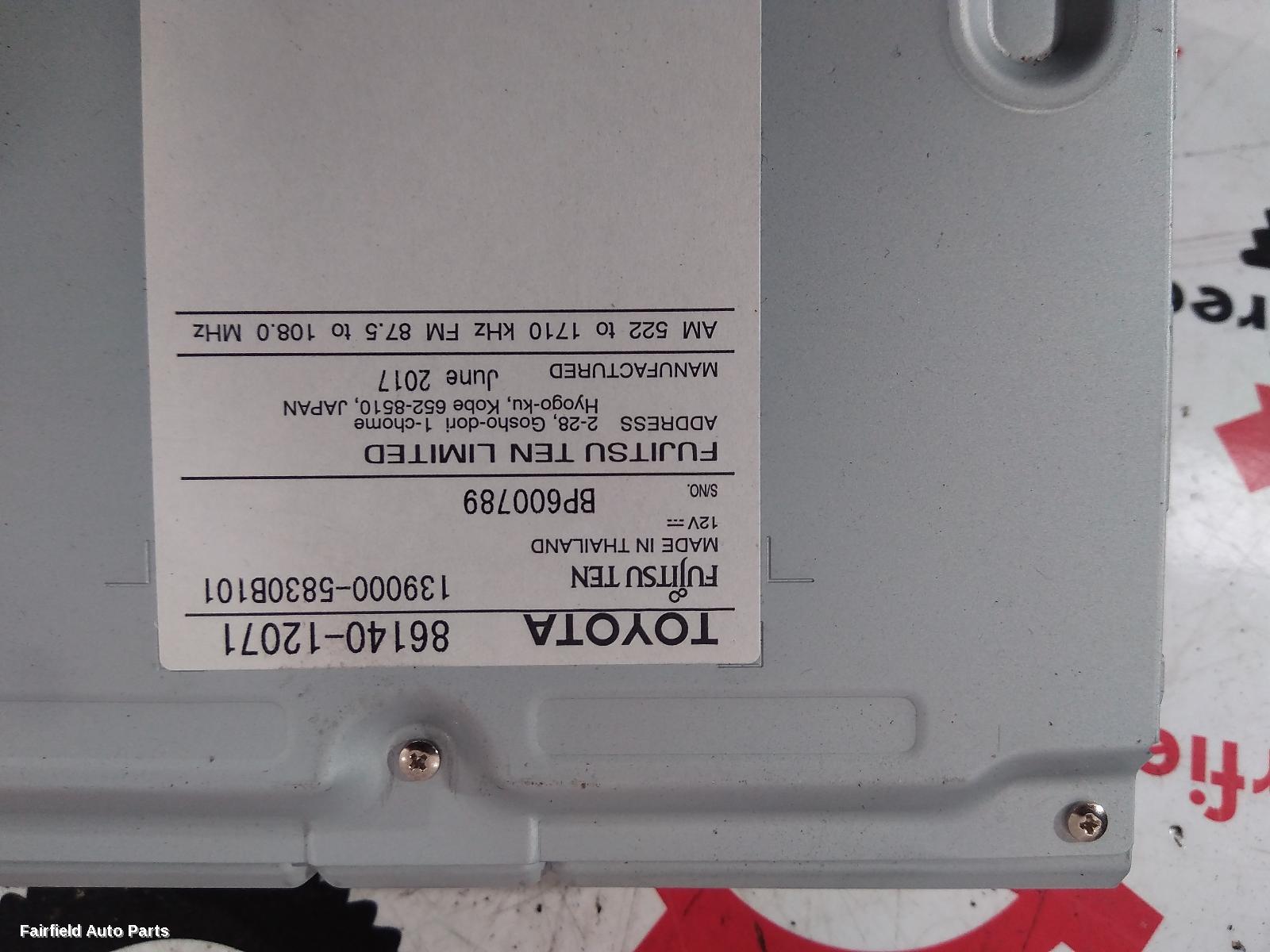 2015-2018 Toyota Corolla Radio Cd Dvd Sat Tv