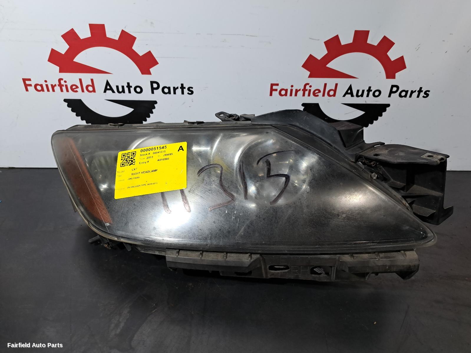 2009-2012 Mazda Cx7 Right Headlamp