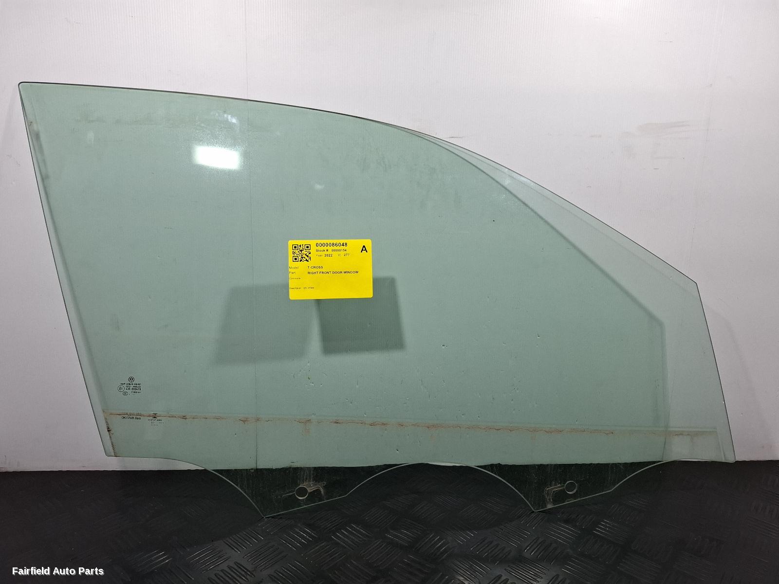 2020-2026 Volkswagen T-cross Right Front Door Window