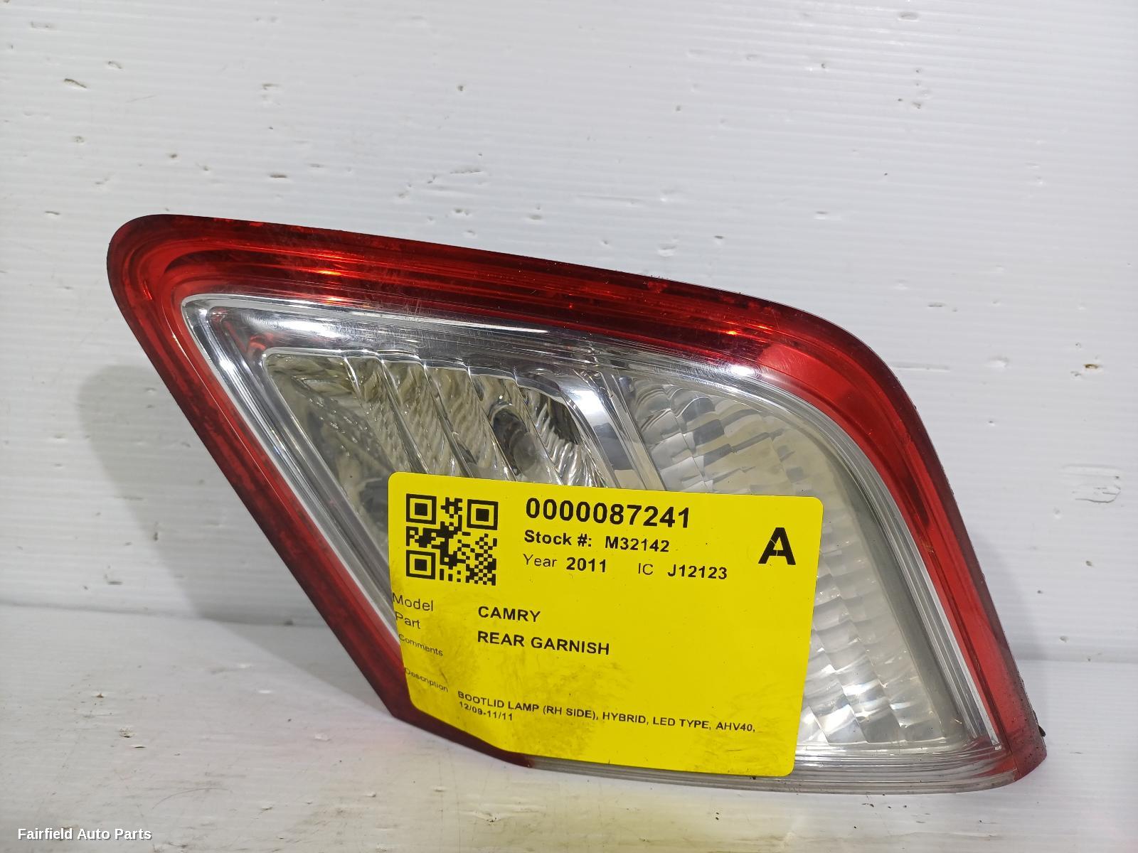 2009-2011 Toyota Camry Rear Garnish