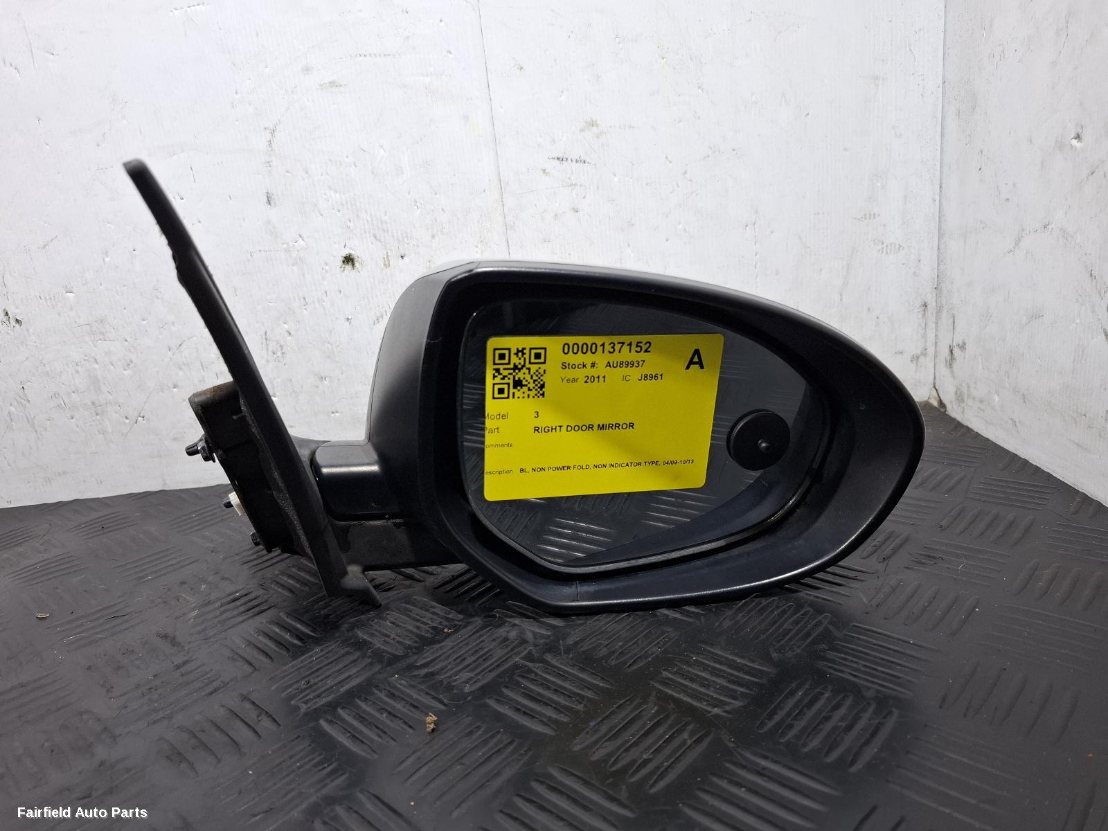 2009-2013 Mazda 3 Right Door Mirror