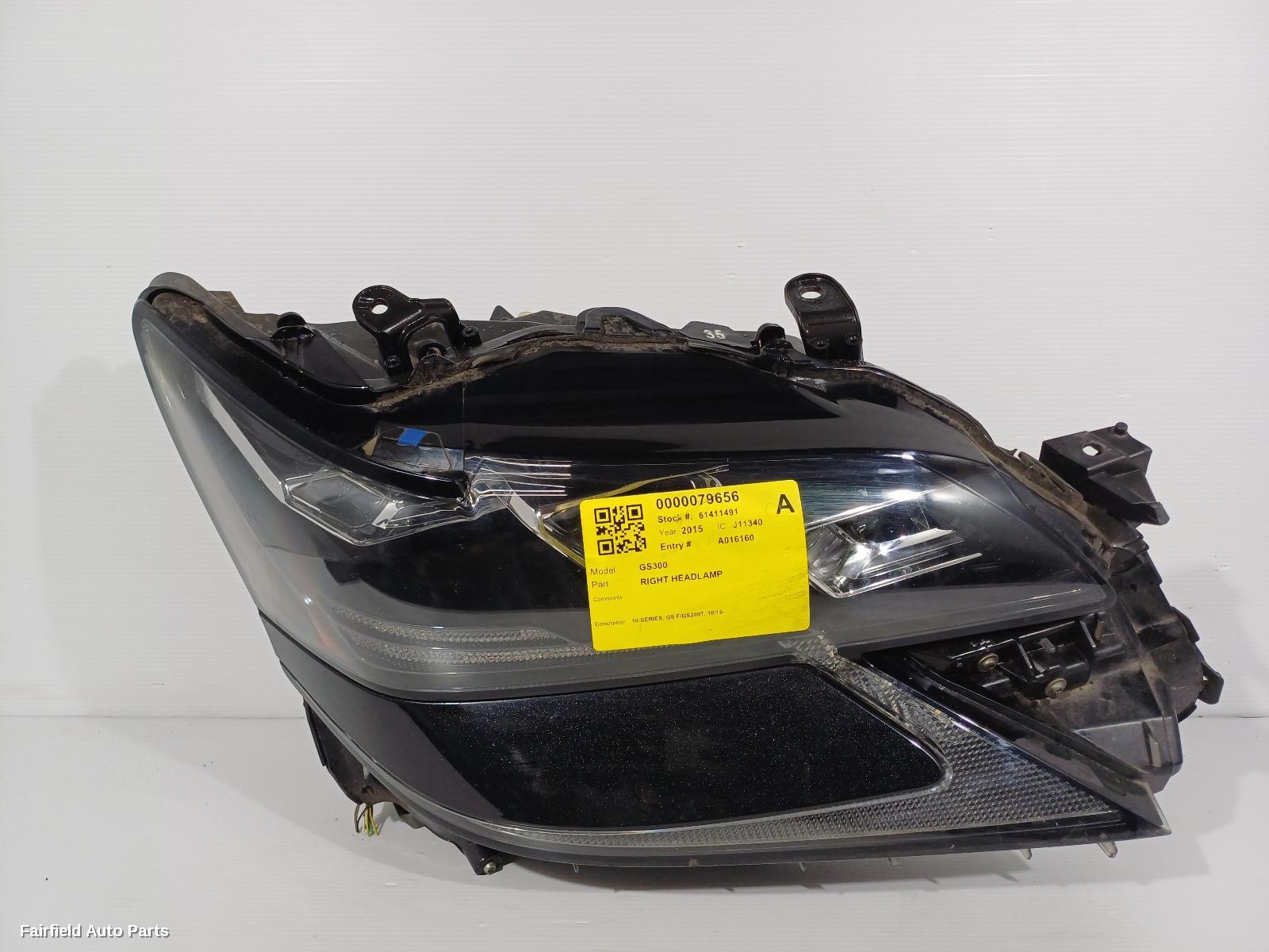 2015-2020 Lexus Gs Right Headlamp