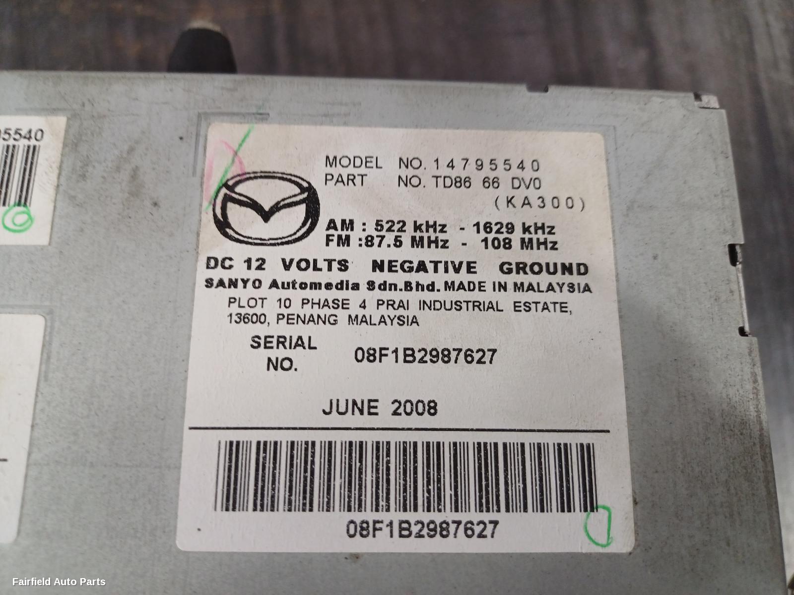 2007-2009 Mazda Cx9 Radio Cd Dvd Sat Tv