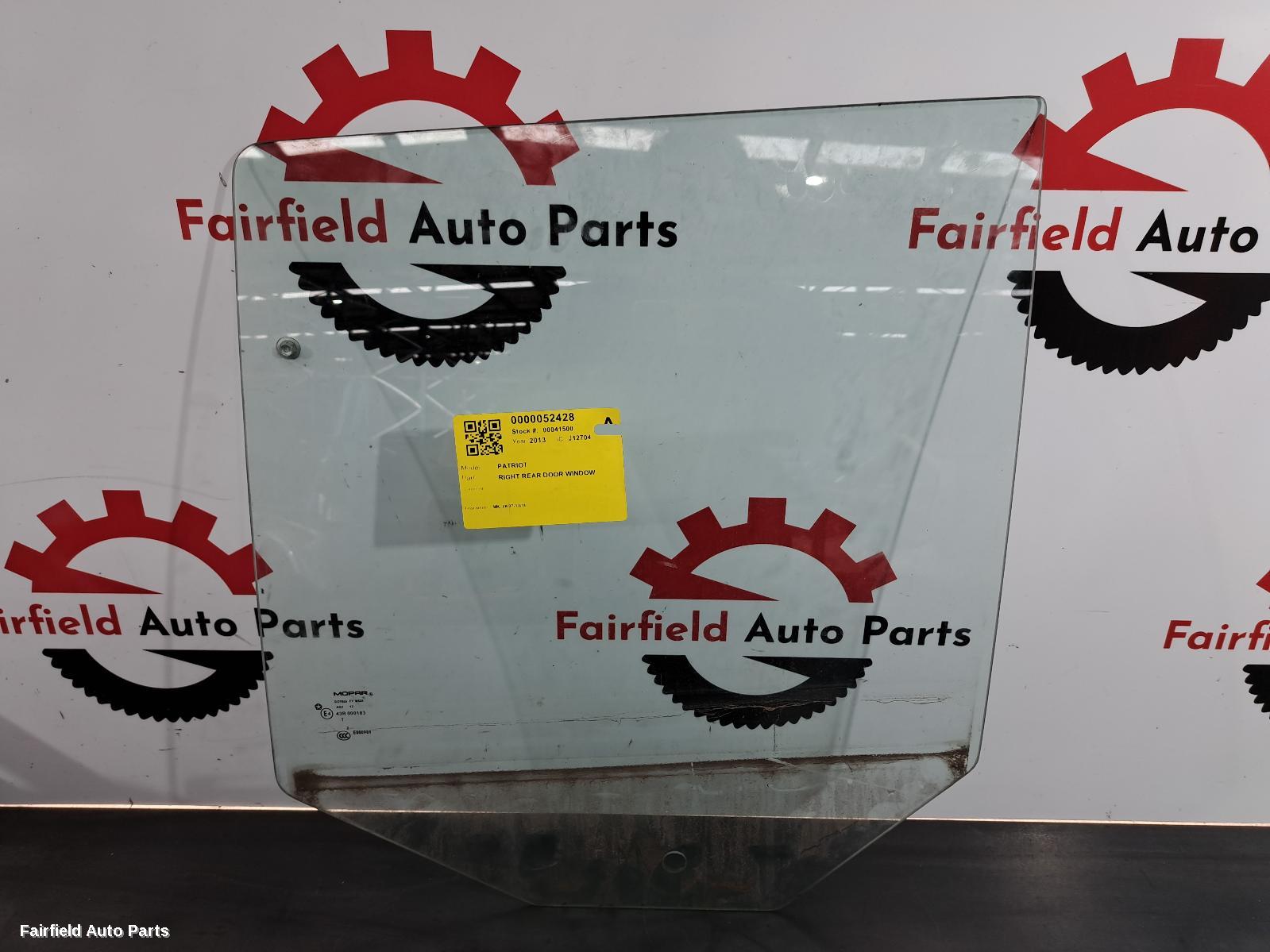 2007-2016 Jeep Patriot Right Rear Door Window