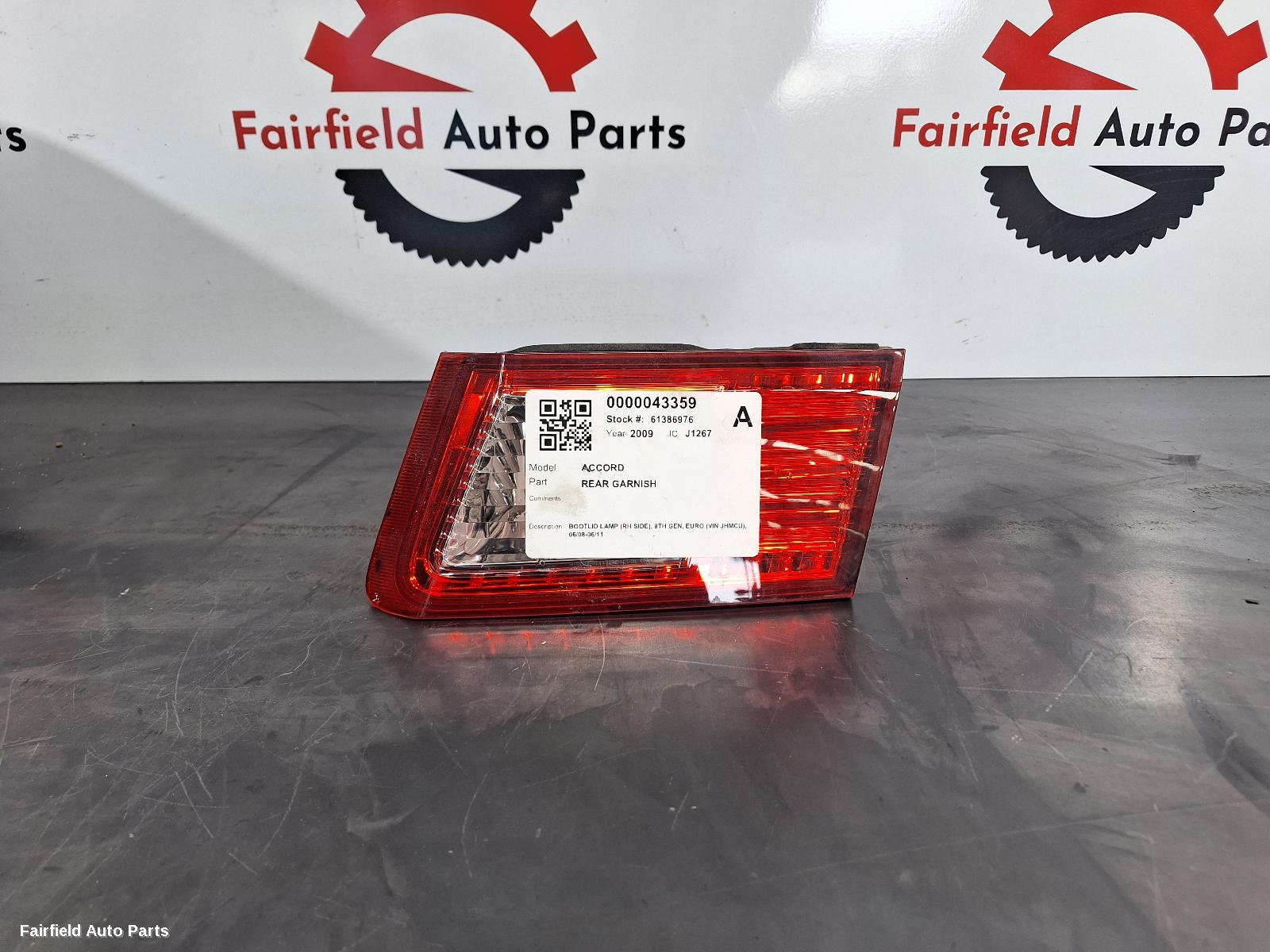2008-2011 Honda Accord Rear Garnish