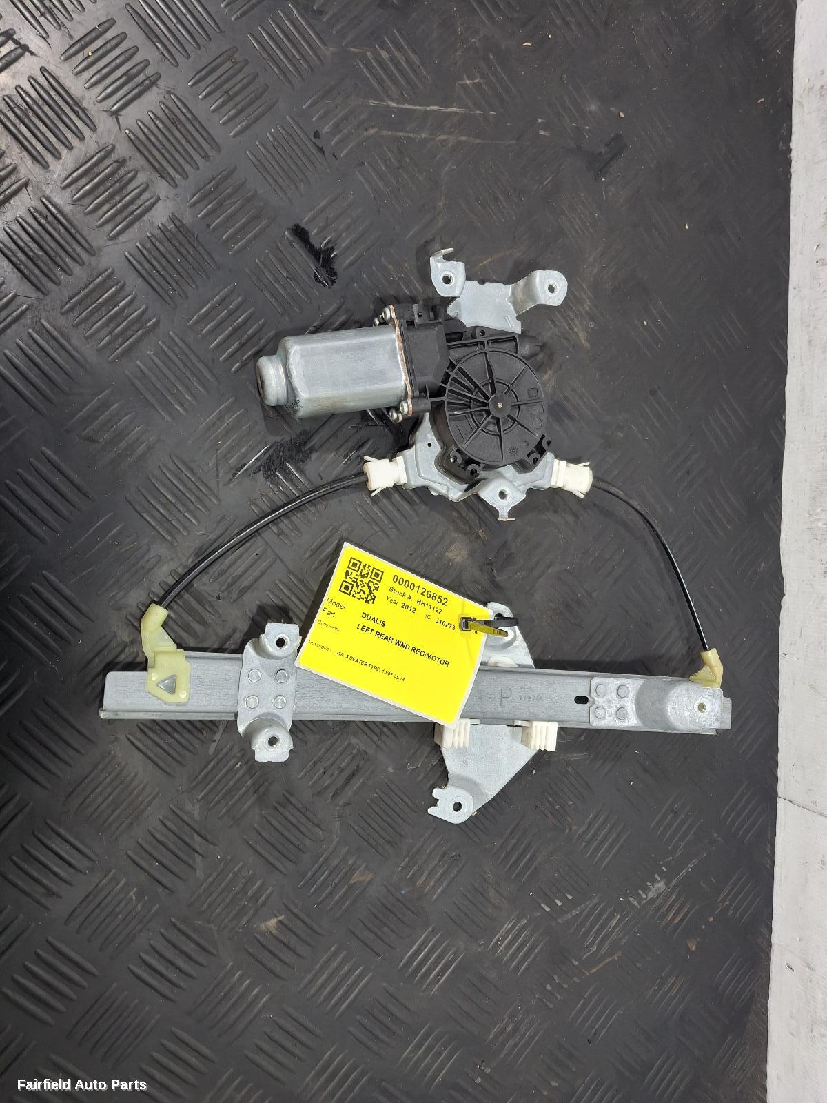 2007-2014 Nissan Dualis Left Rear Wnd Reg Motor